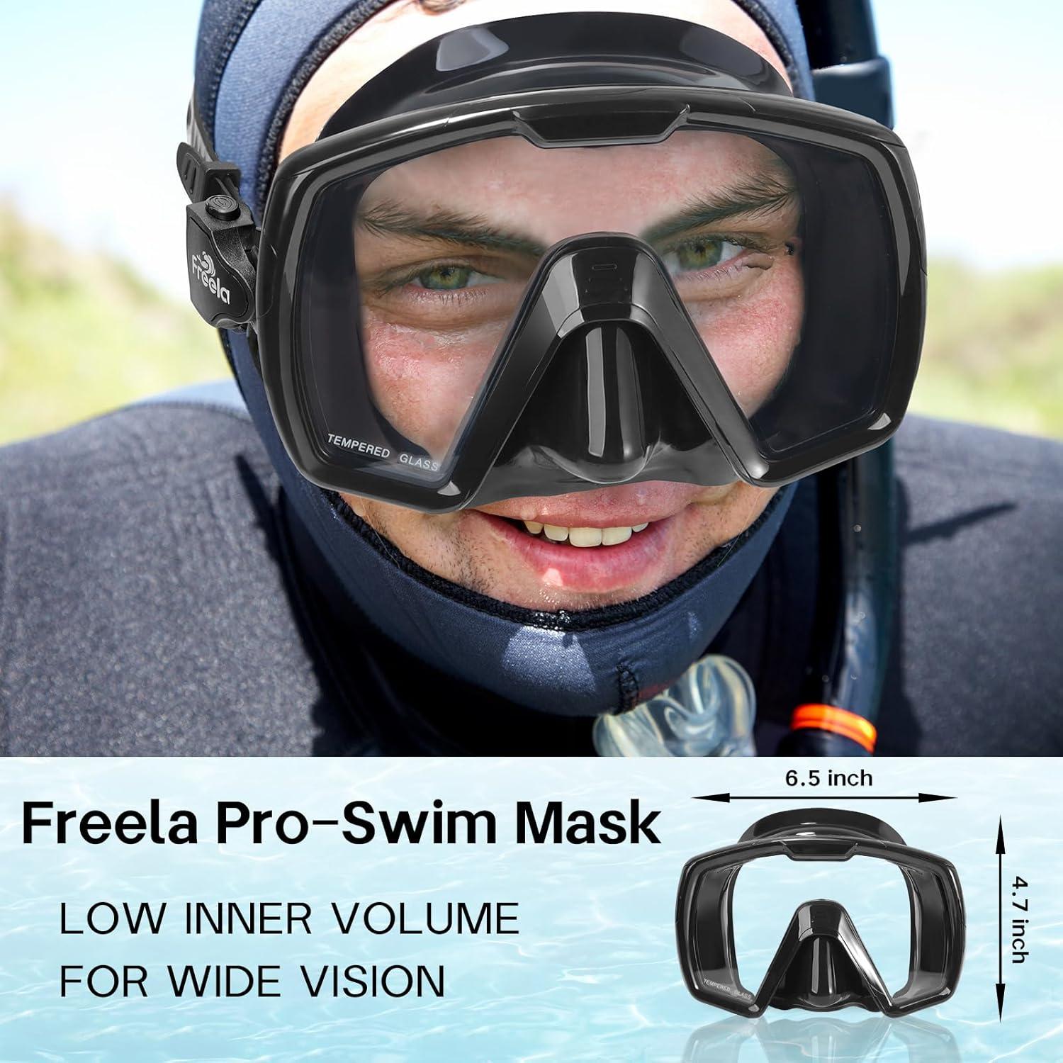 Máscara de Natación Freela Adult Swim con Lentes Templados 180°