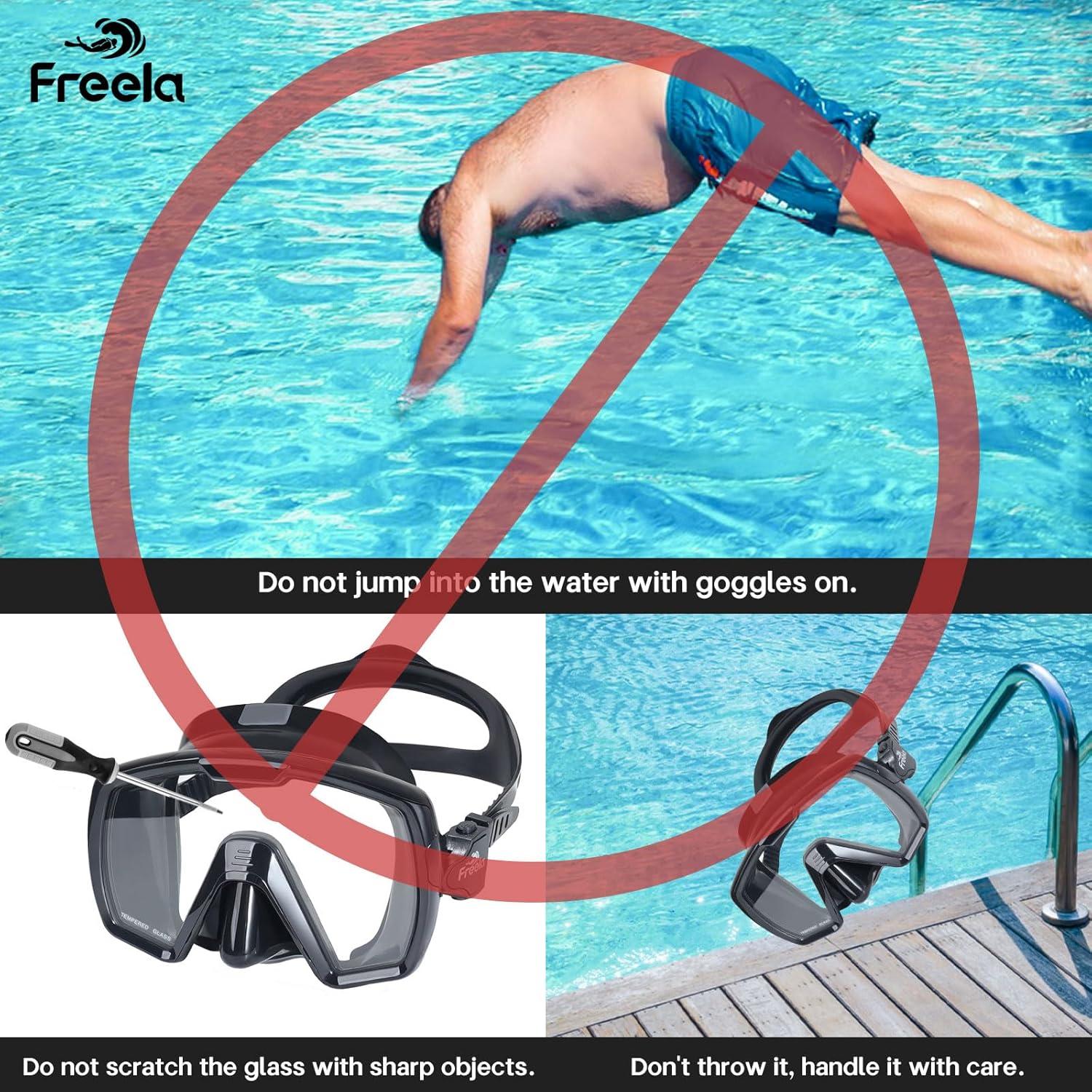 Máscara de Natación Freela Adult Swim con Lentes Templados 180°