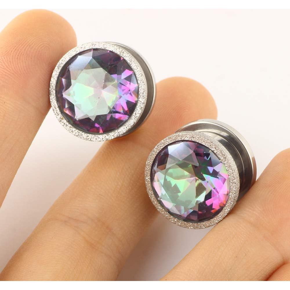 Túnel de Oreja Acero Inoxidable 8 Pares Zircón TianCi