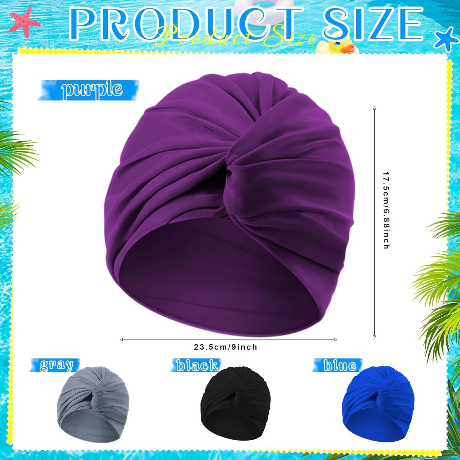 Gorros de Natación Shyyween 4 Piezas para Mujeres Antideslizantes