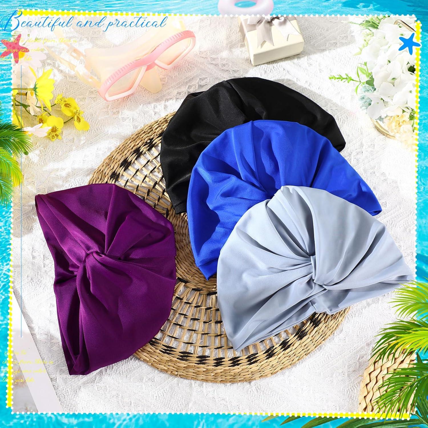 Gorros de Natación Shyyween 4 Piezas para Mujeres Antideslizantes