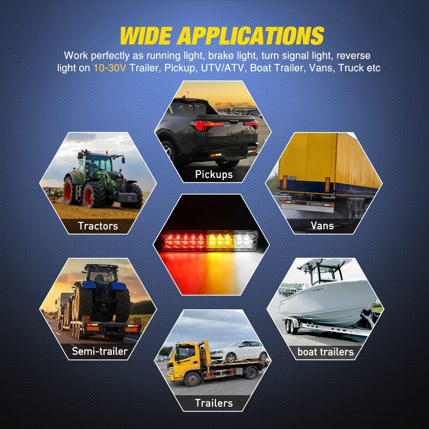 Nilight 2PCS Luz Trasera para Remolque 20LED IP65