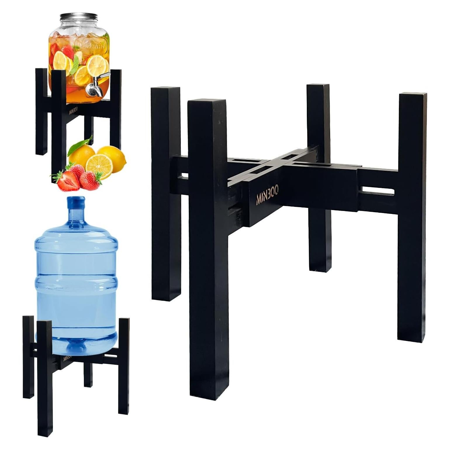 Soporte ajustable para dispensador de agua MinBoo 15-36 cm negro