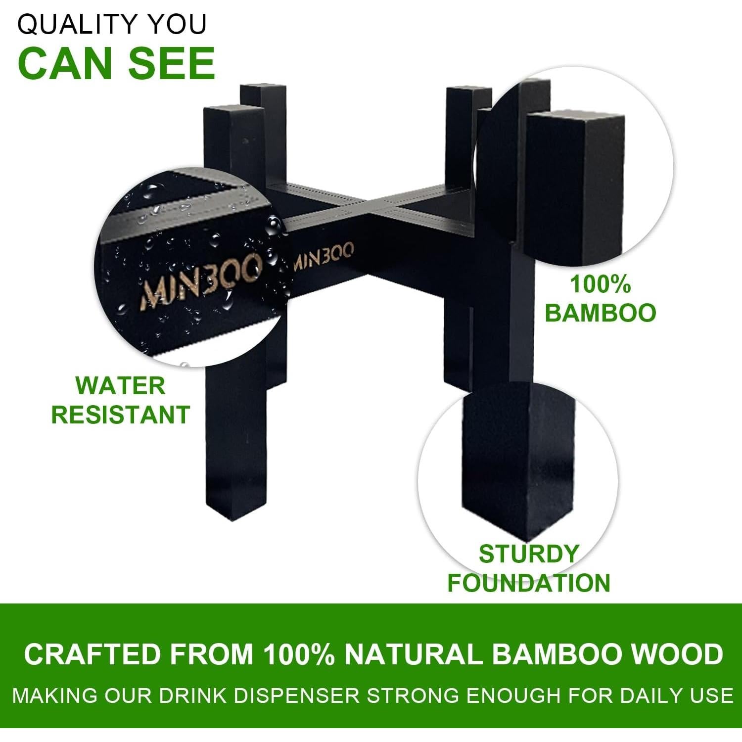 Soporte ajustable para dispensador de agua MinBoo 15-36 cm negro