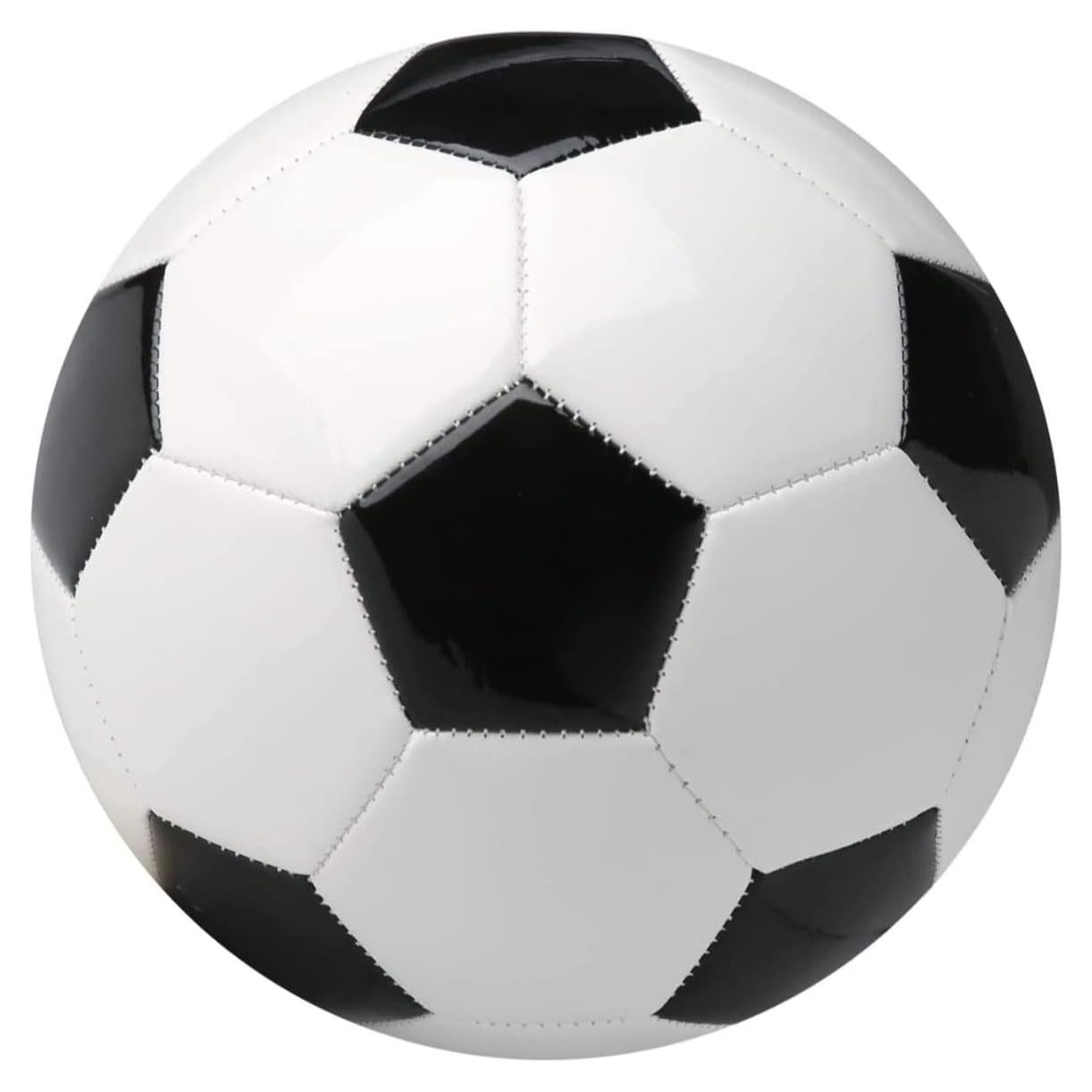 Soccer Ball Size 2,3,4,5 with Pump Needle Classic White Black Thicker PU Tight Weaved Suitable for Youth Boy League Game Trainning Practice or Gift