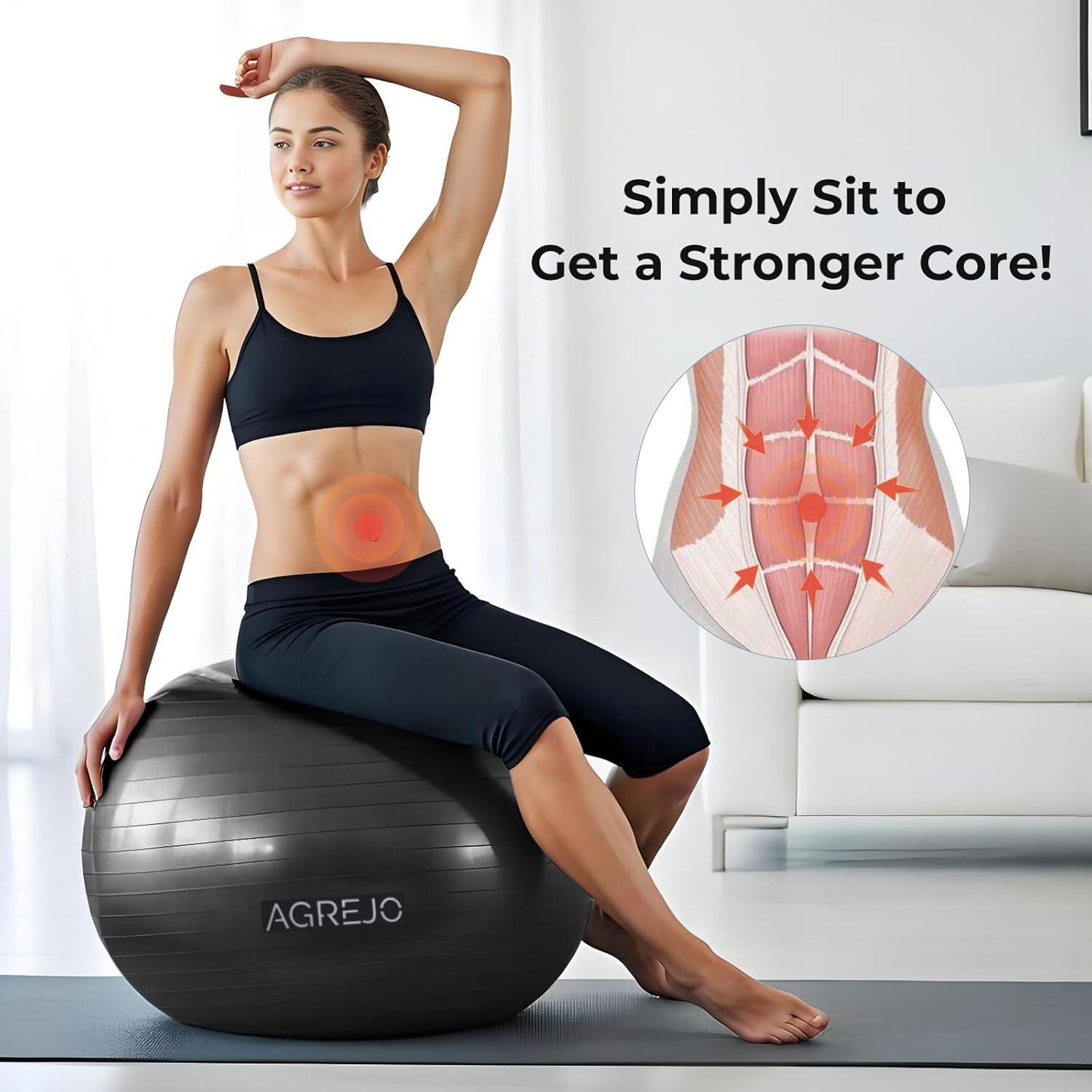 Bola de Yoga Inflable AGREJO 65cm Antideslizante PVC