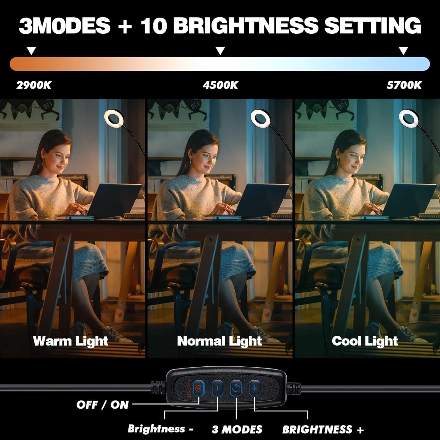 Lupa de Escritorio con Luz Yeegras 10x y Brazo Flexible