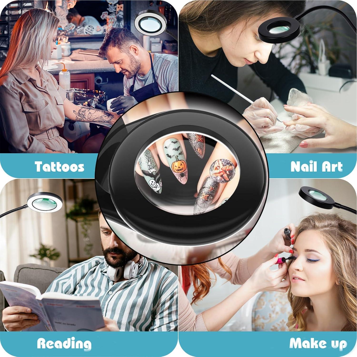 Lupa de Escritorio con Luz Yeegras 10x y Brazo Flexible