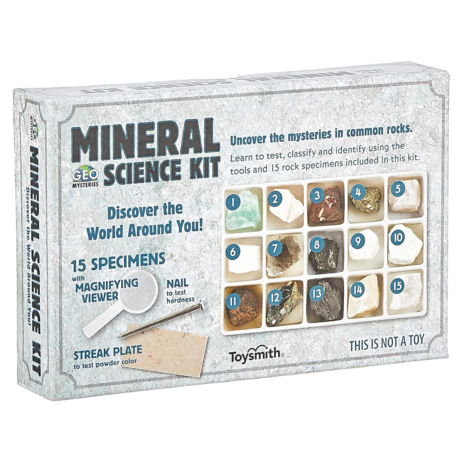 Kit de Ciencia Mineral Toysmith 15 Especímenes para Jóvenes Geólogos