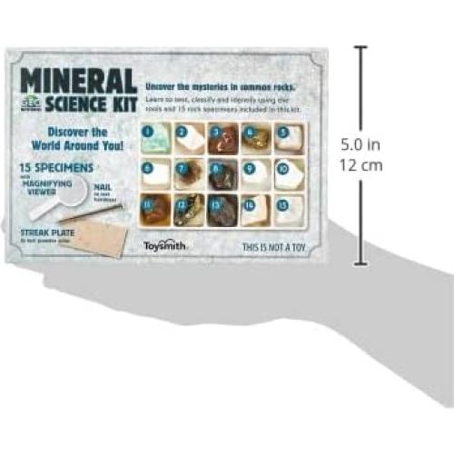 Kit de Ciencia Mineral Toysmith 15 Especímenes para Jóvenes Geólogos