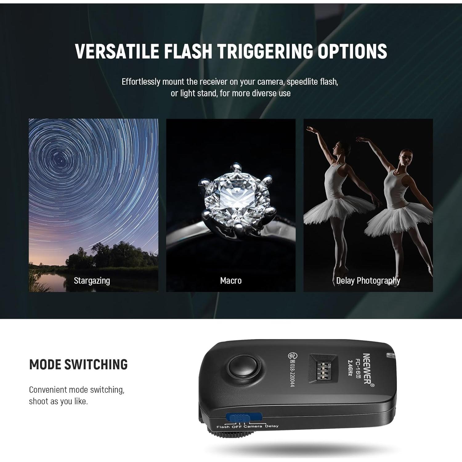 Disparador Inalámbrico de Flash NEEWER FC-16 para Canon