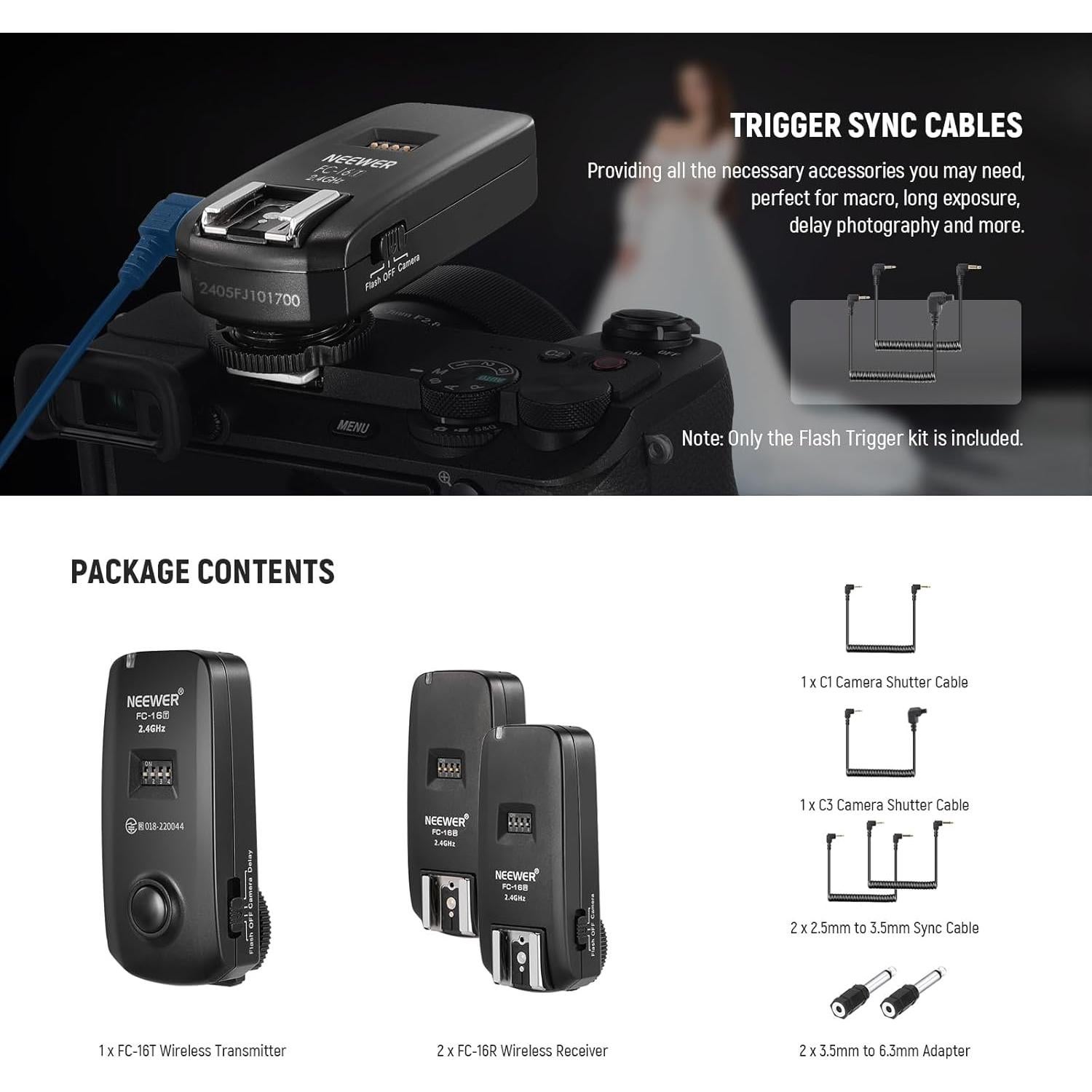 Disparador Inalámbrico de Flash NEEWER FC-16 para Canon