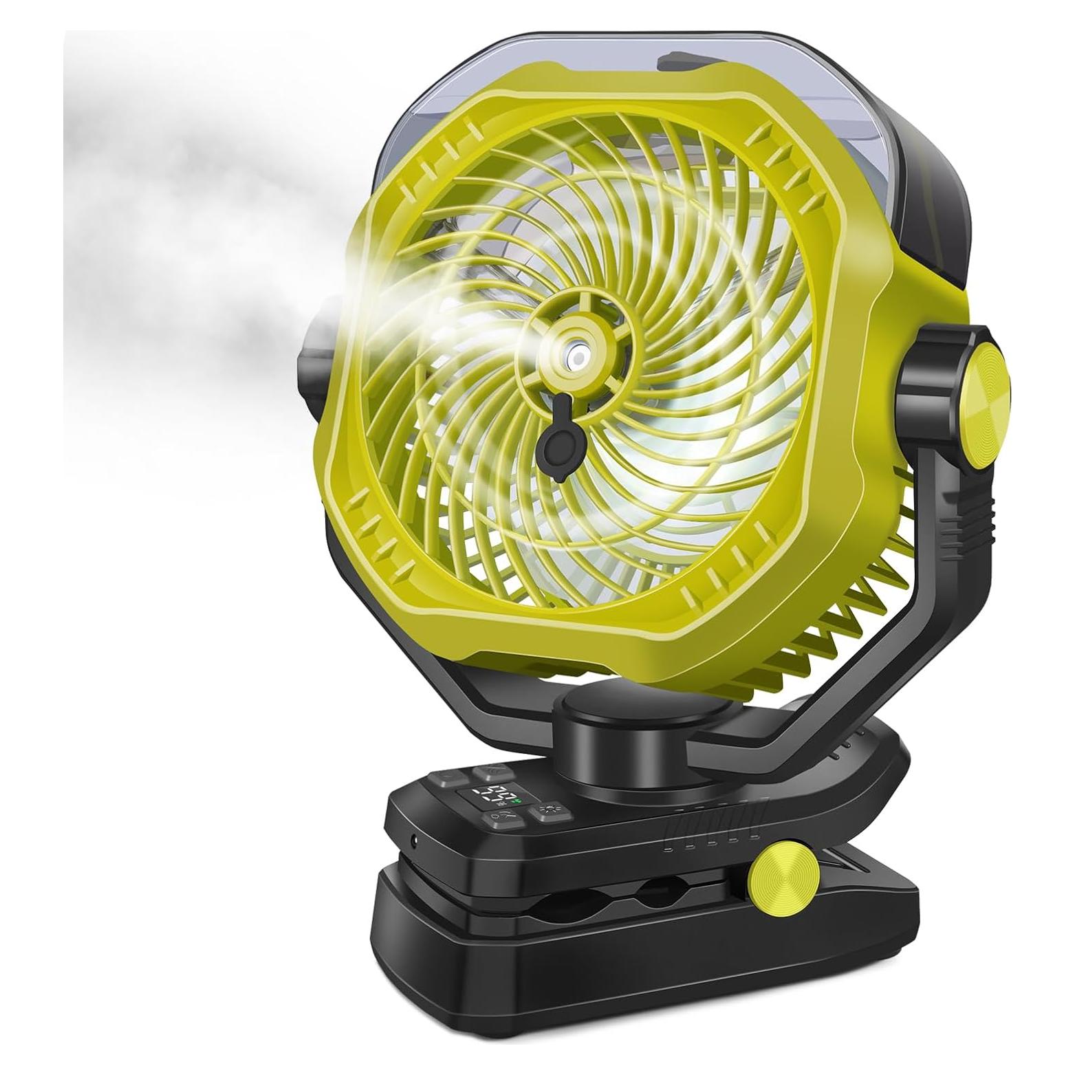 Ventilador Portátil Recargable Dymuzic HY-8196C 9" con Nebulización
