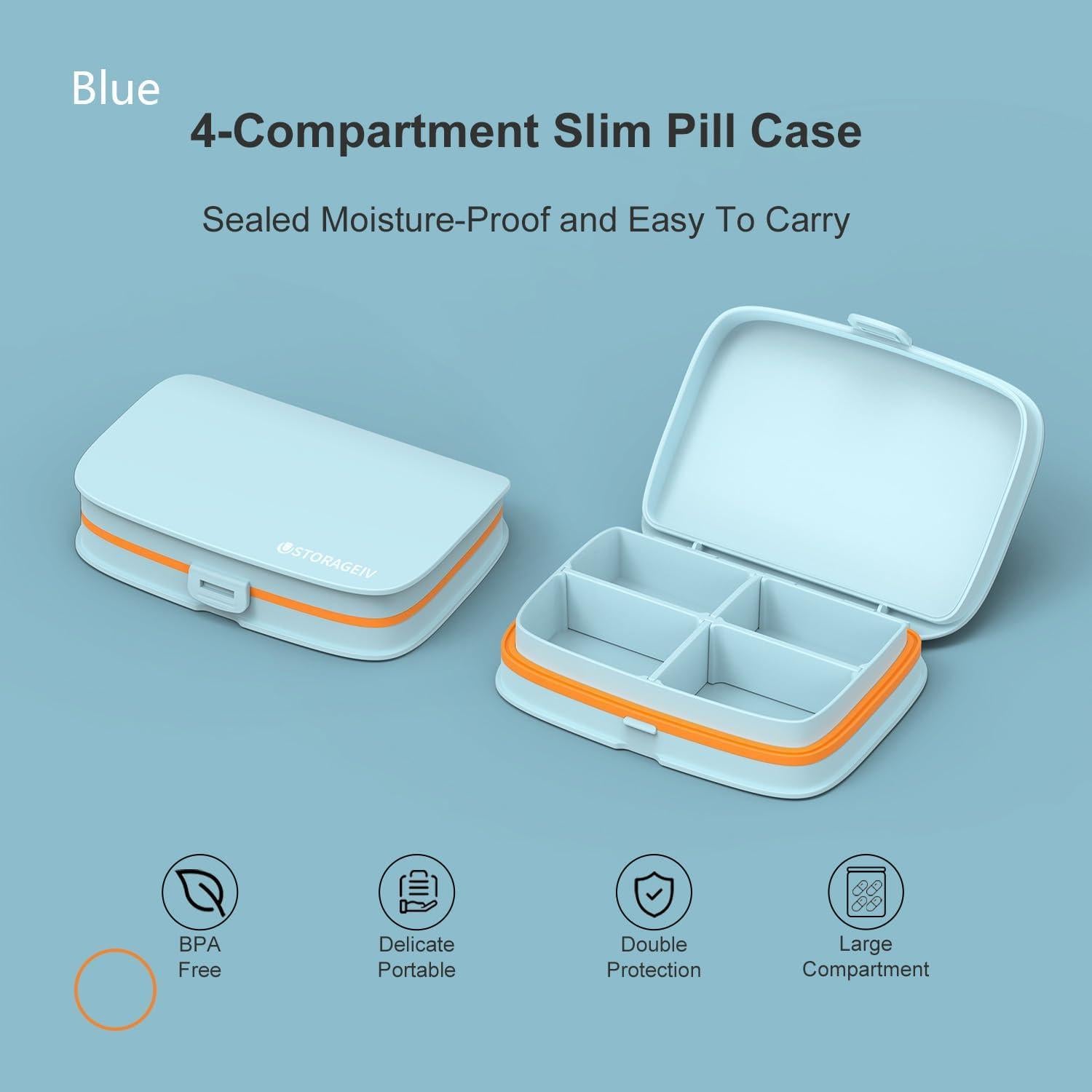 Estuche de Pastillas Delgado ZDQZC - Organizador Portátil a Prueba de Agua