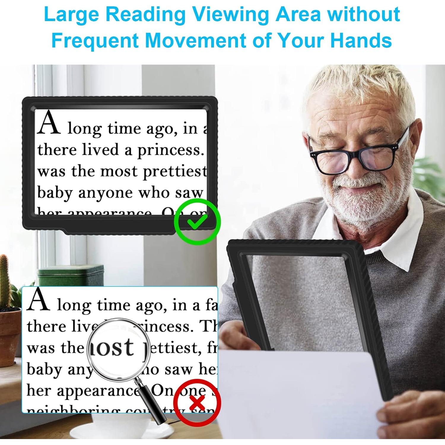 Lupa de Página 5X Molebe Negra para Lectura - 20.3x14.5 cm