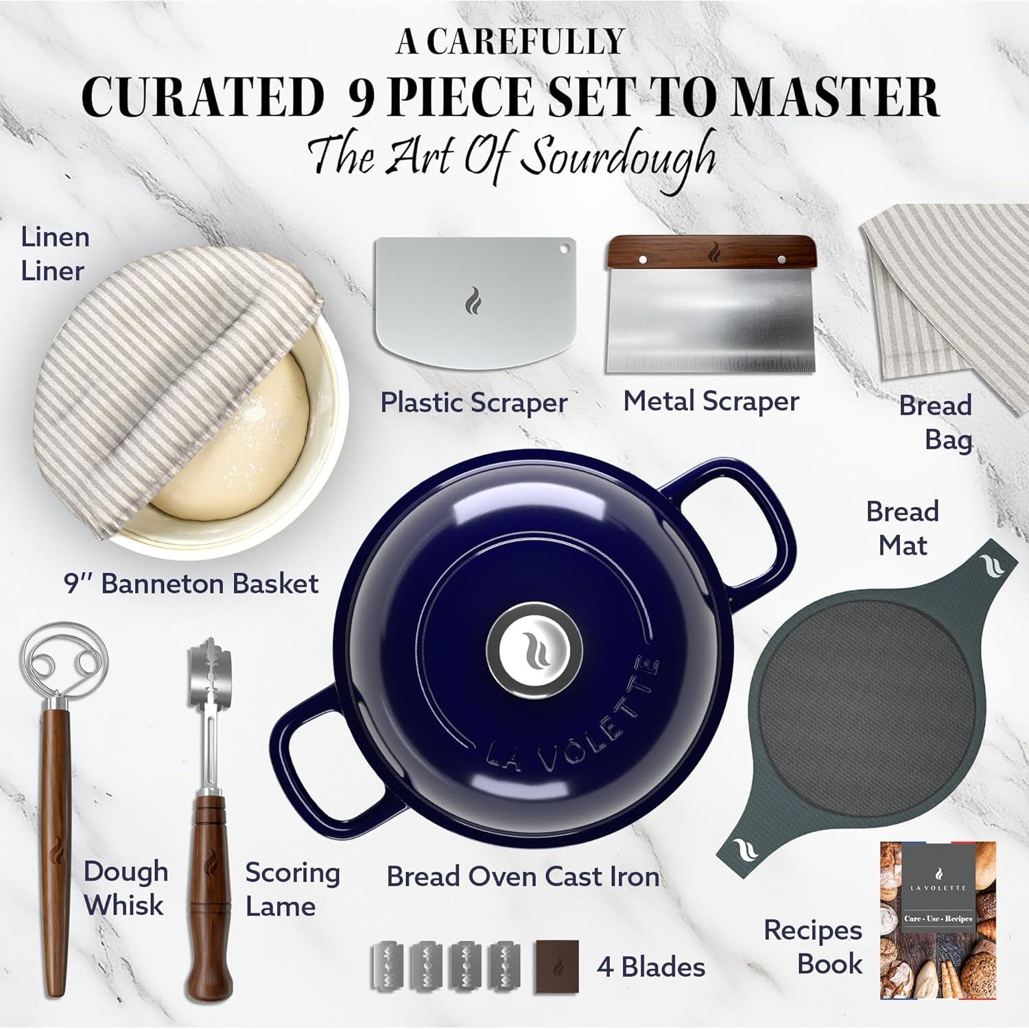 Juego de Horno de Pan de Hierro Fundido La Volette 9 Piezas 6L