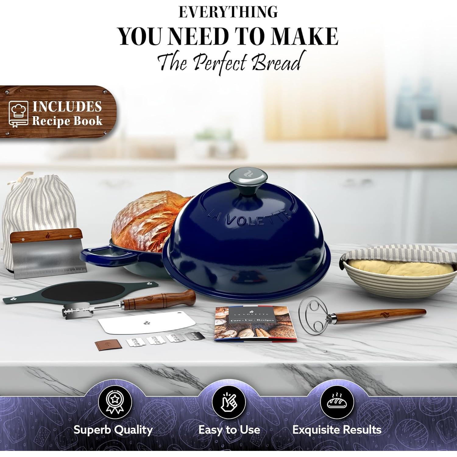 Juego de Horno de Pan de Hierro Fundido La Volette 9 Piezas 6L