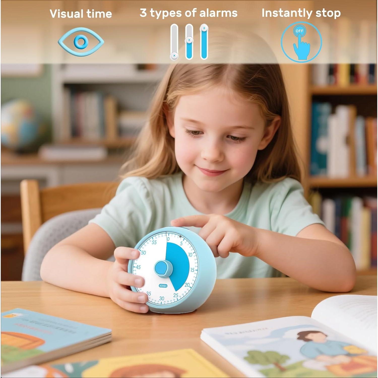 Temporizador Visual Conchstar 60 Minutos para Niños Azul