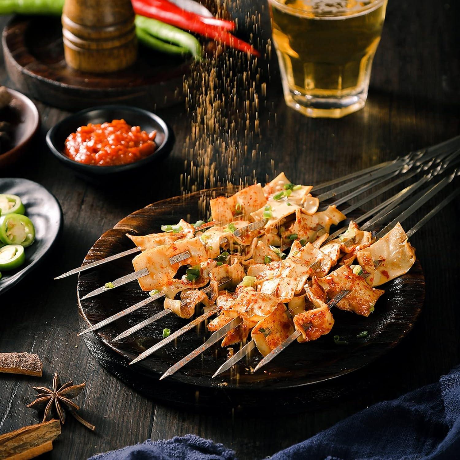 Pinchos de Barbacoa AIMEIKI 50 Piezas Acero Inoxidable 37.6 cm