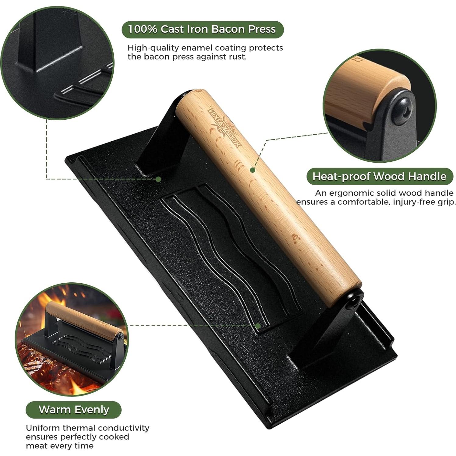 Prensa para Hamburguesas XUDAKAIXIN Hierro Fundido 18x18 cm