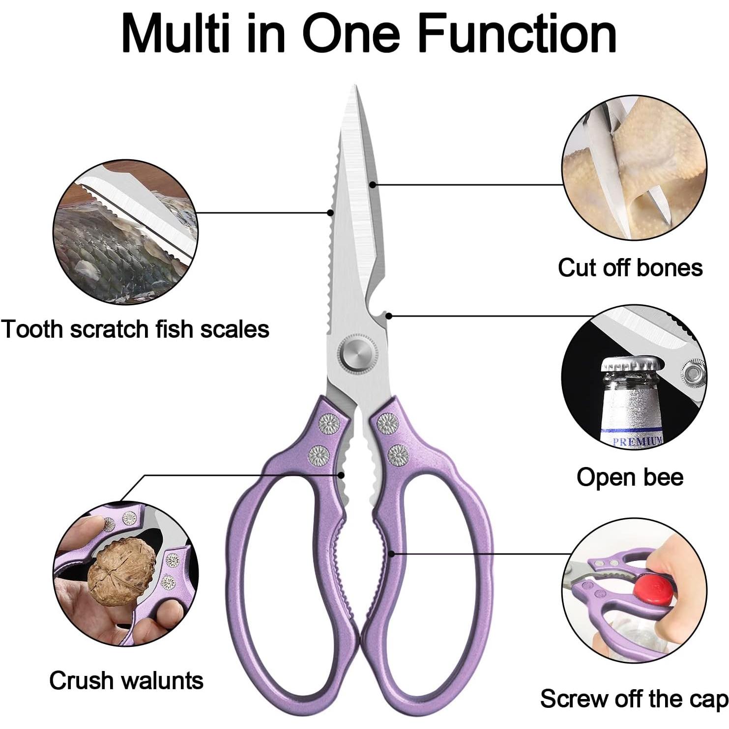 Tijeras de Cocina Multiusos CGBE Acero Inoxidable 26 cm Púrpura