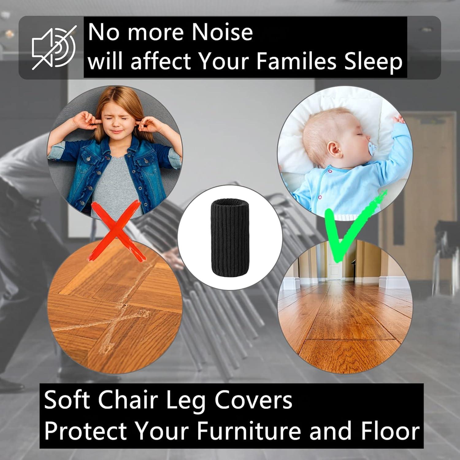 32 Calcetines Protectores para Patas de Muebles Blendnew - Negros