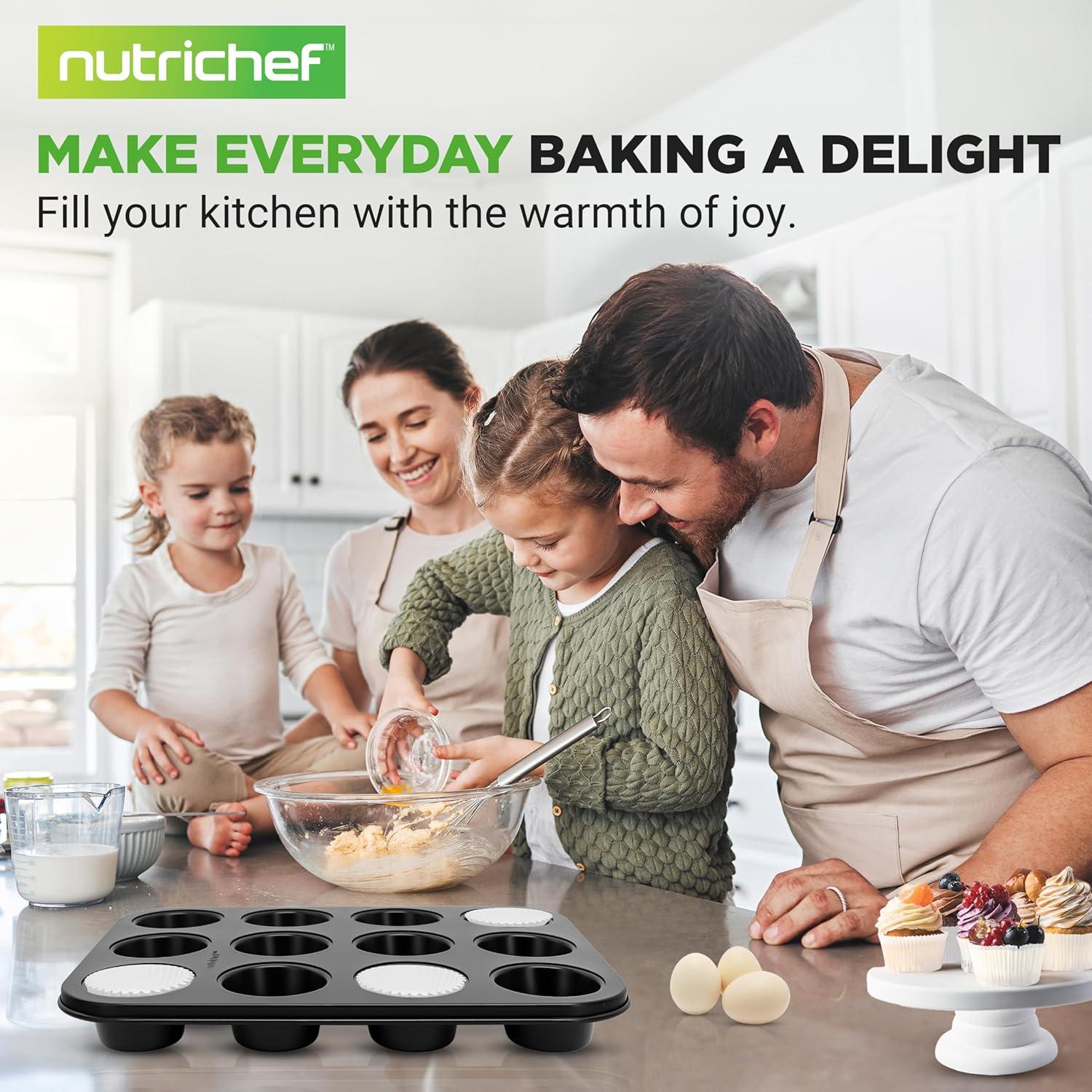 Moldes para Muffin NutriChef 2 Piezas 12 Cavidades Antiadherentes