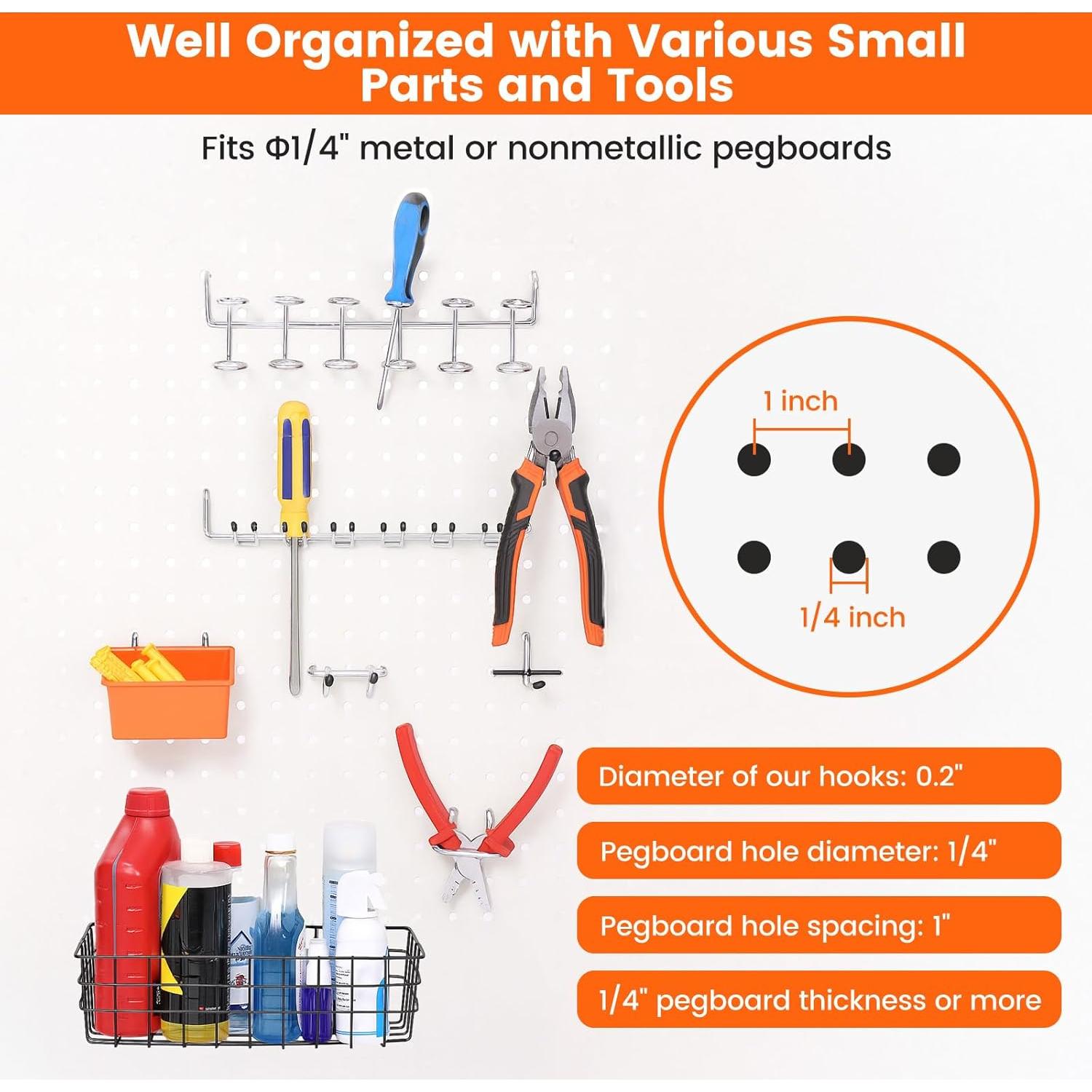 Kit de Accesorios para Tablero Perforado Enjoywood 155 PCS