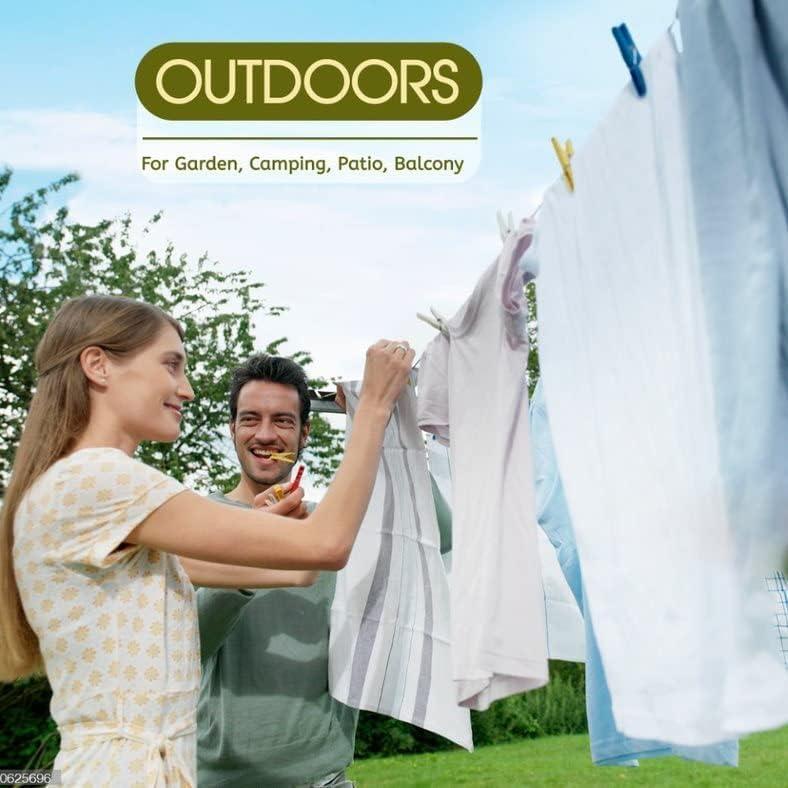 Cuerda de Ropa Retráctil IDIOMUM 12.19m con 48 Pinzas