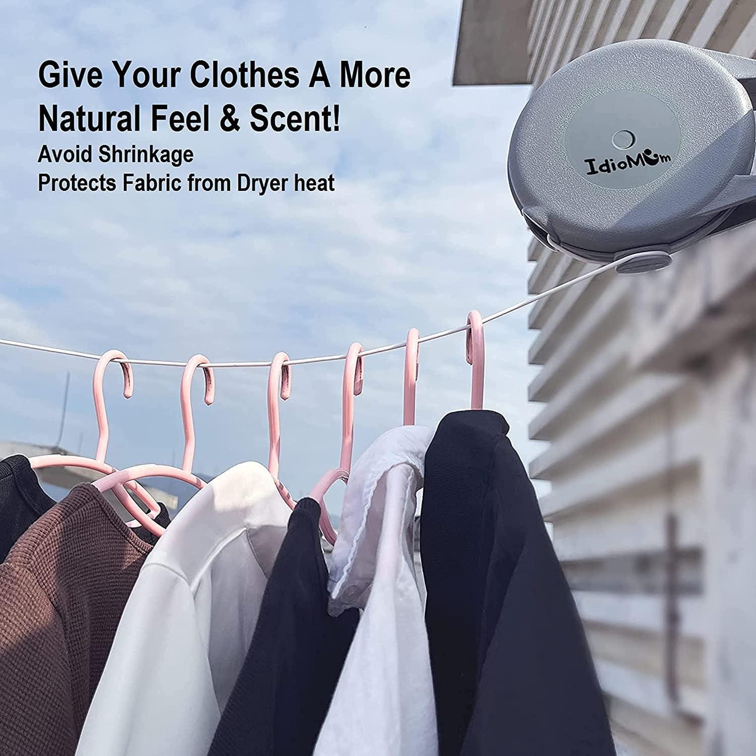 Cuerda de Ropa Retráctil IDIOMUM 12.19m con 48 Pinzas