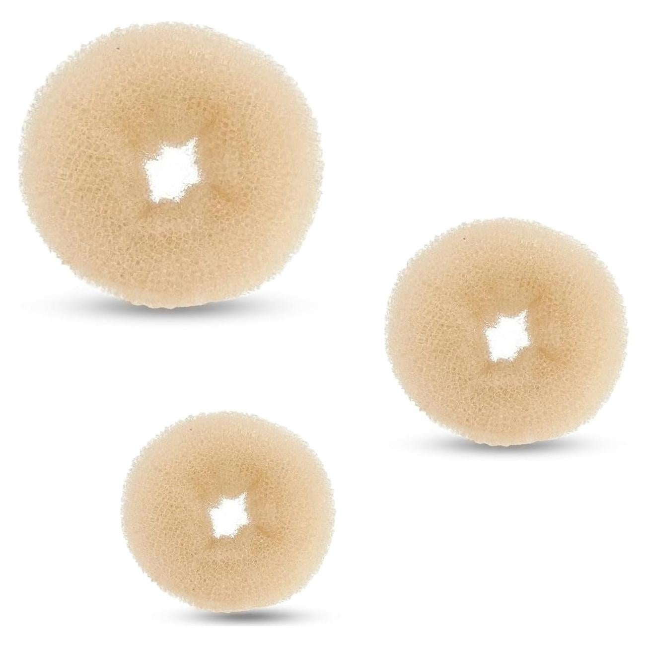 Set 3 Donuts de Pelo Niños Beaute Galleria Beige 5-7.6 cm