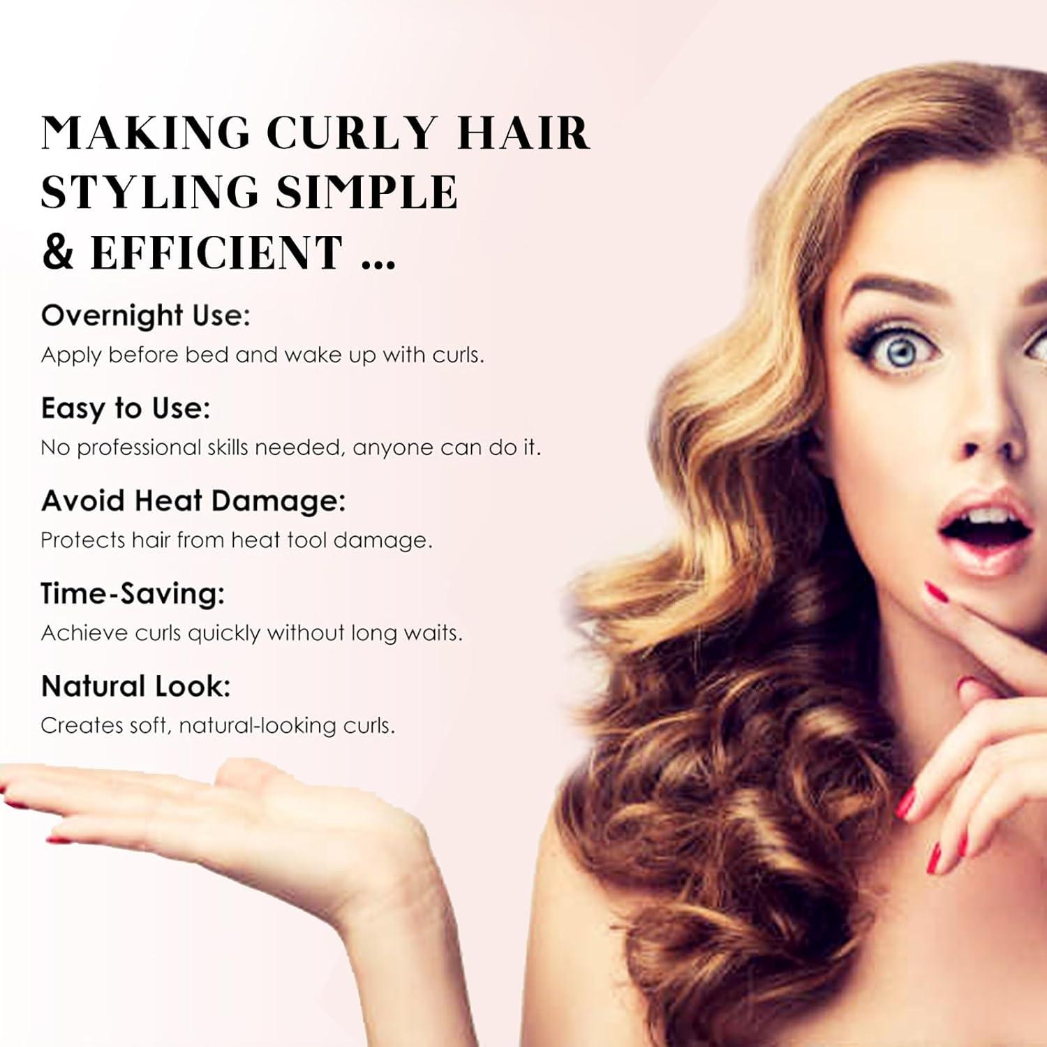 Juego de 6 Rizadores de Cabello Sin Calor Kanuoc 2.54 cm