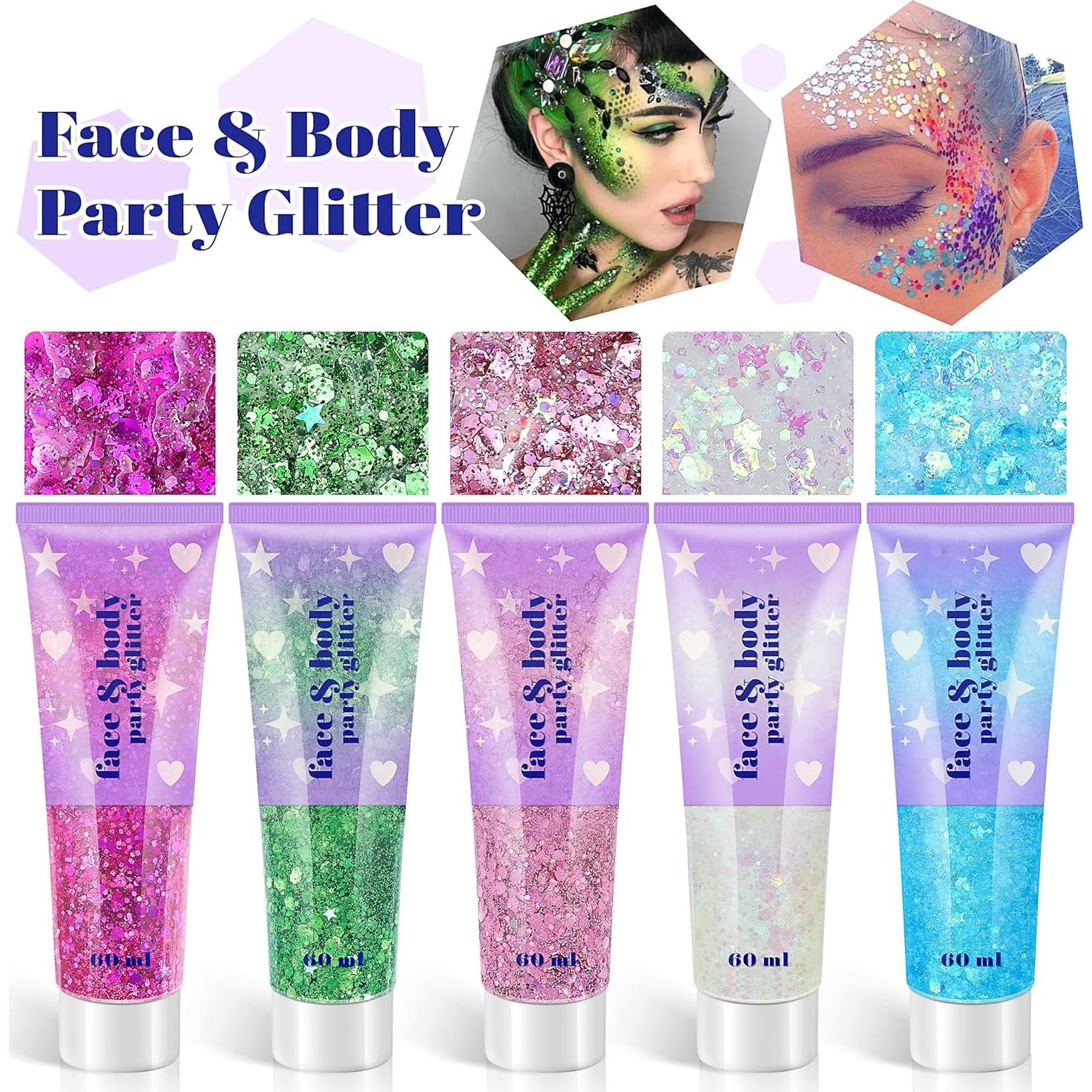 Gel de Brillo Corporal Linwulte 120ml Azul Claro Holográfico