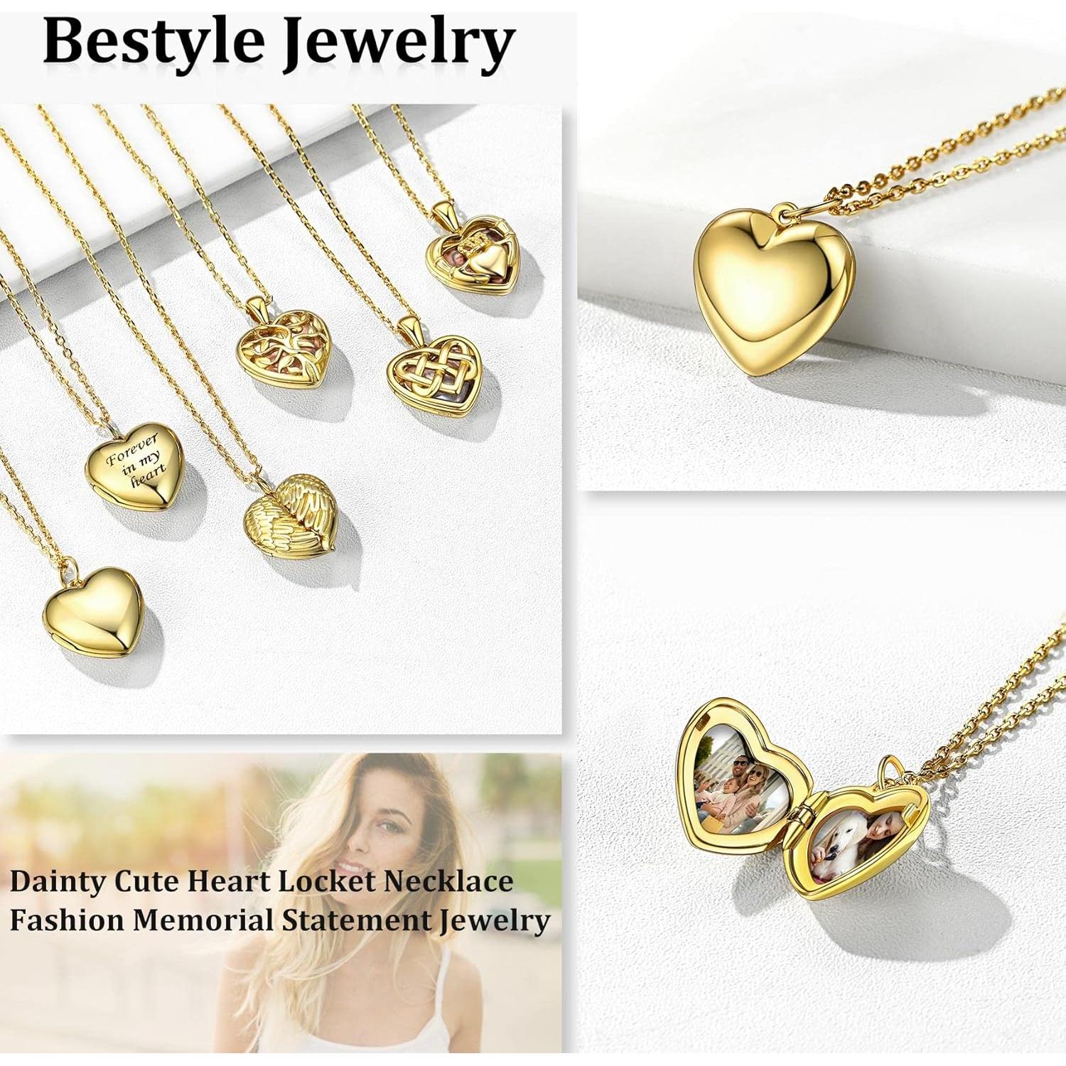 Collar medallón corazón plata esterlina Bestyle 23x16mm