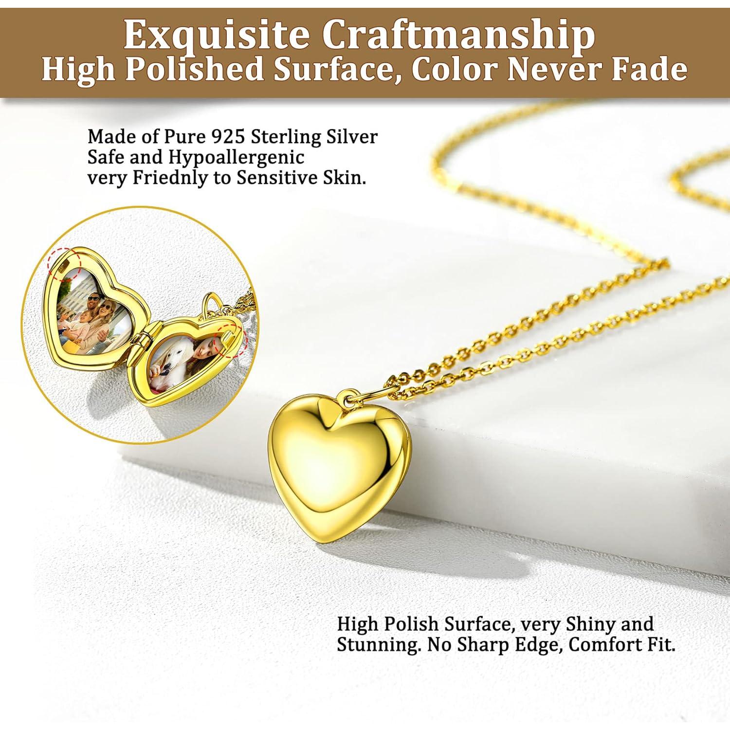 Collar medallón corazón plata esterlina Bestyle 23x16mm