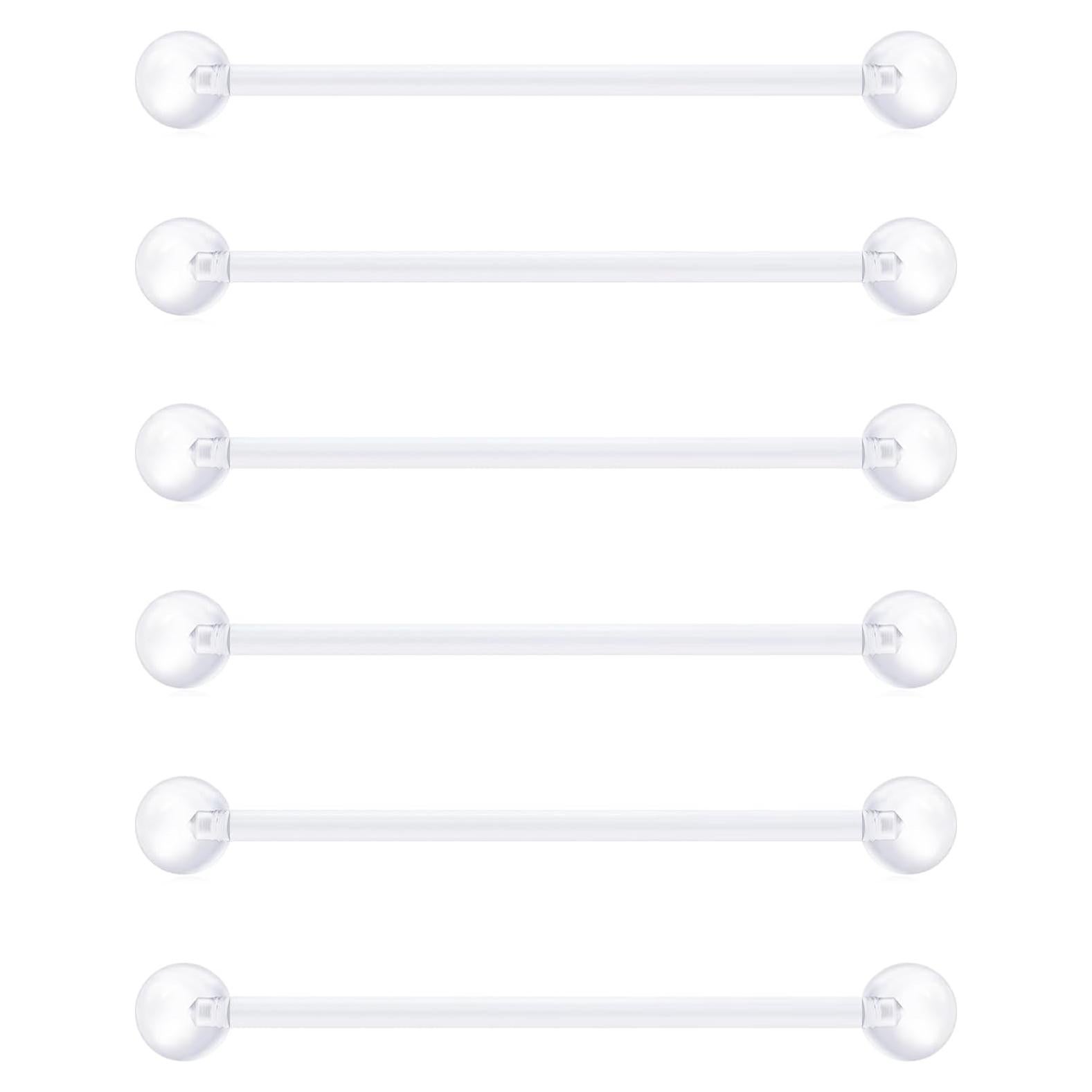 Barbell Retenedor Claro 14G Bioflex 32mm VCMART - 6pcs