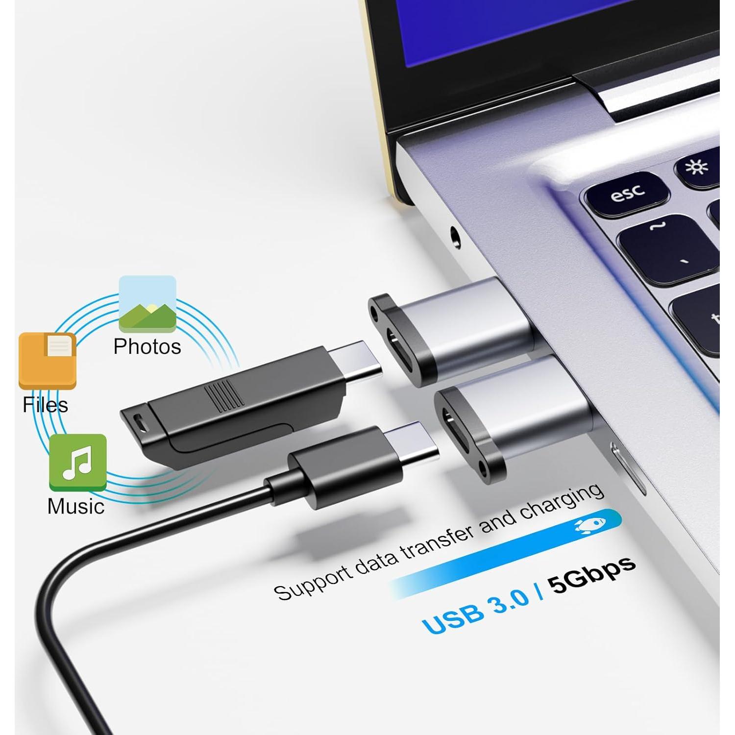 Adaptador USB a USB-C BaseNew 6 Paquetes Gris 5 Gbps