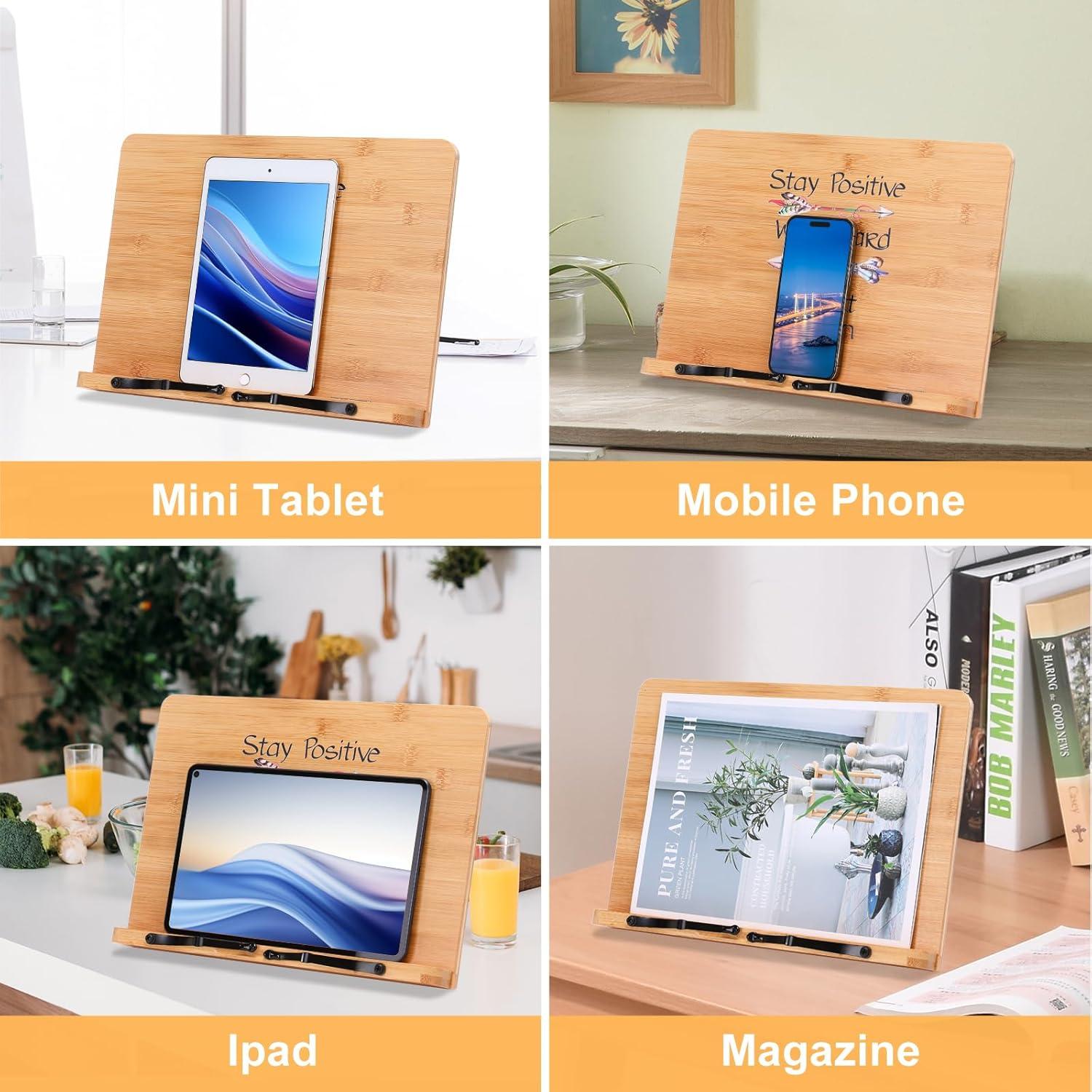 Soporte de Libro Plegable MEGREZ de Bambú 33.5 x 23.9 cm