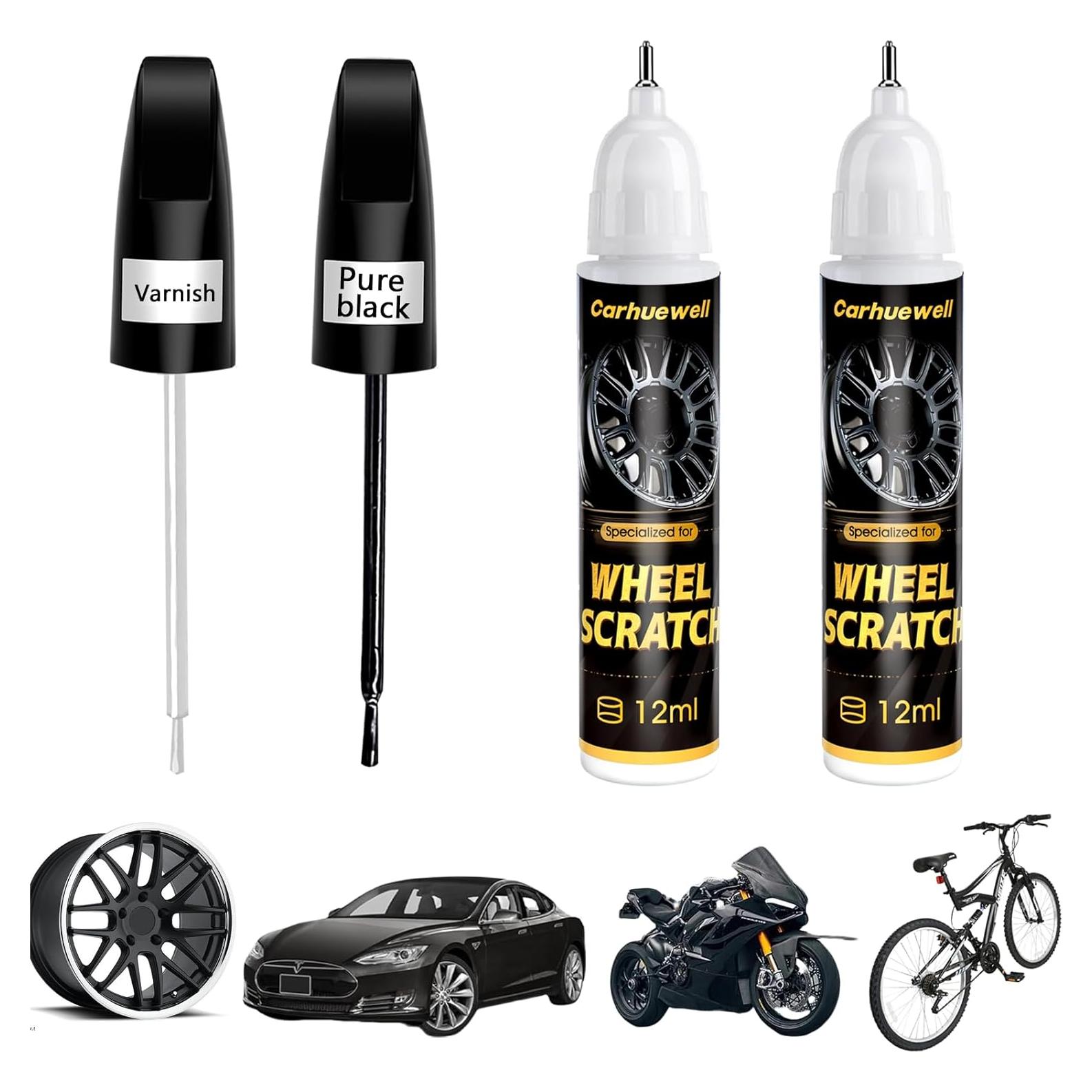 Pintura de Retoque para Llantas Carhuewell 18.93 ml Negra Brillante