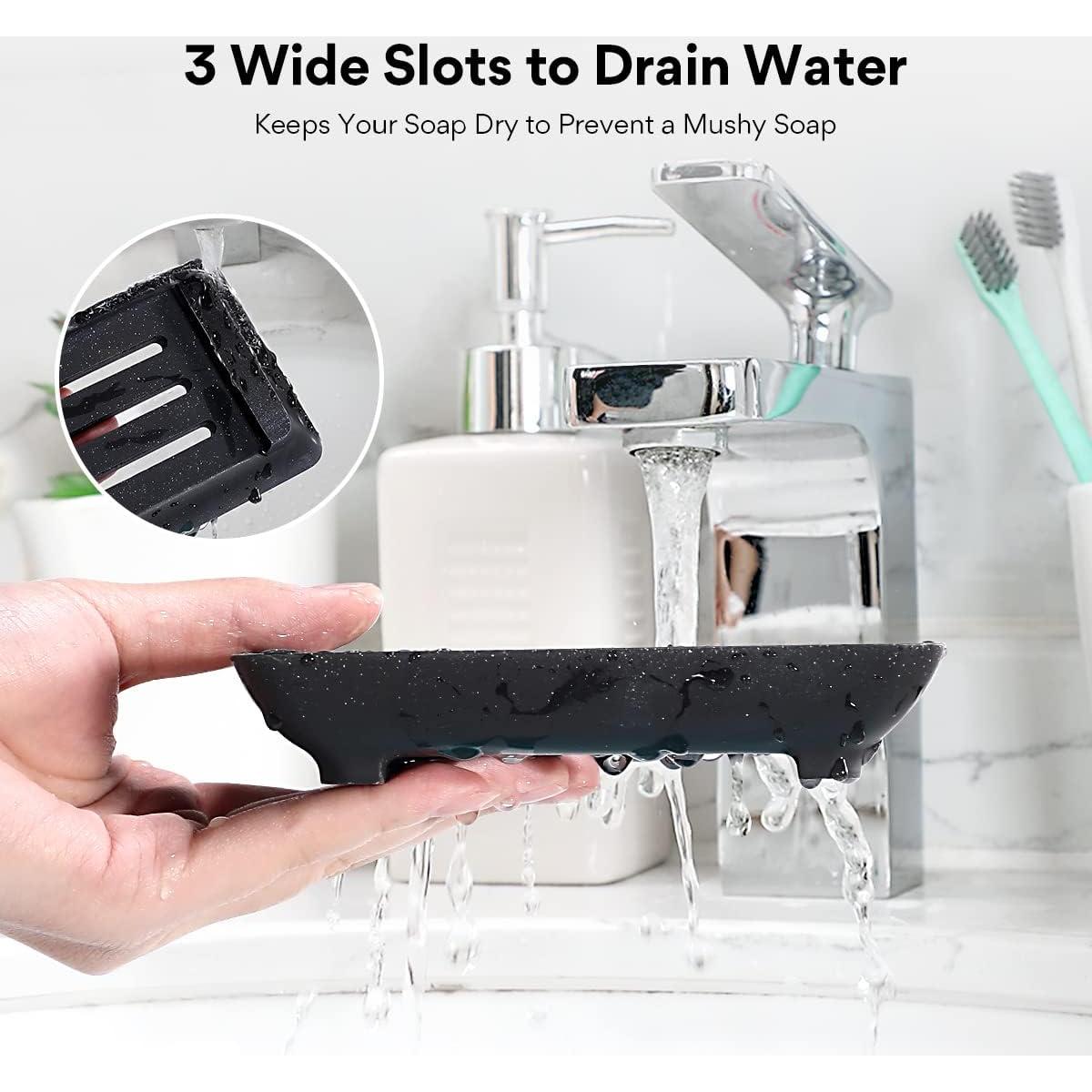 Soporte de Jabón con Drenaje Aimou Negro 12.7x7.6 cm