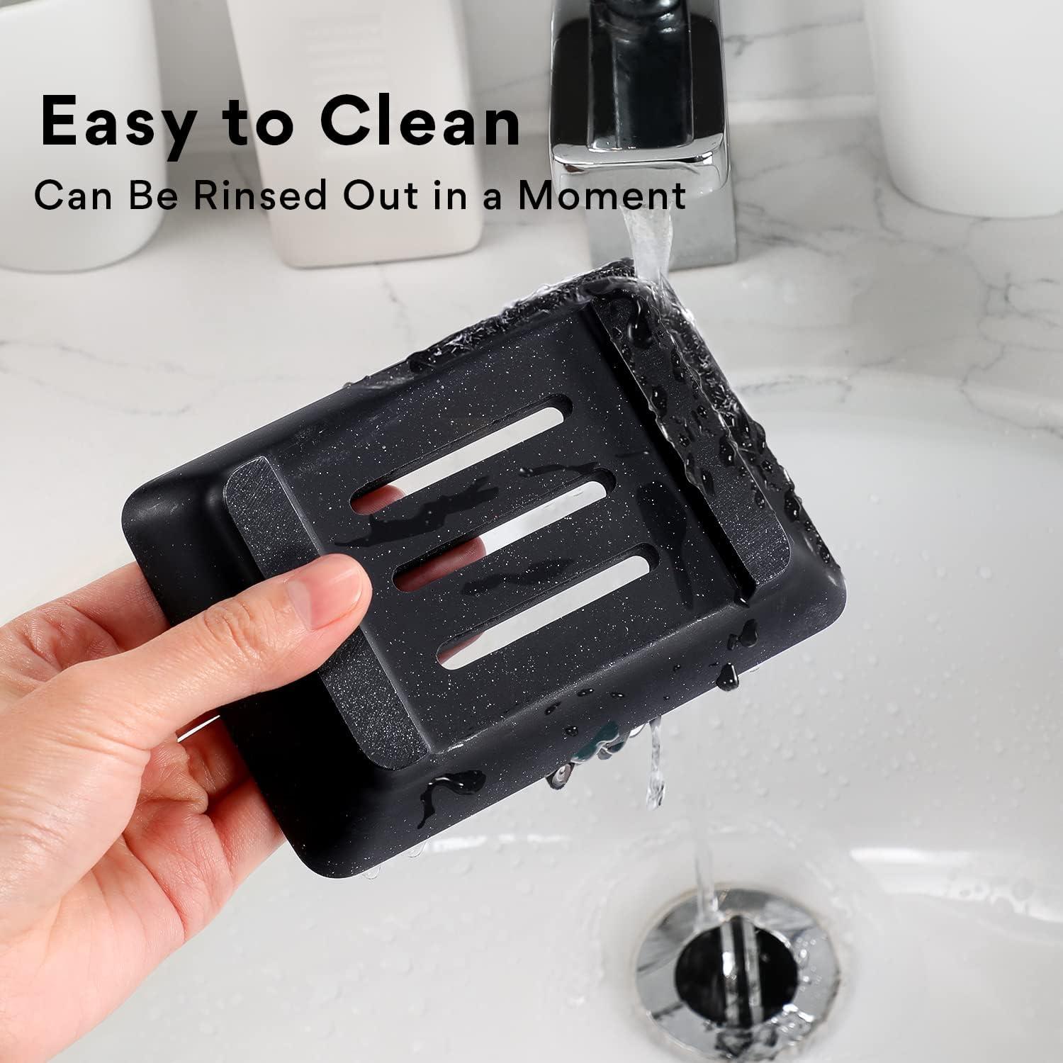 Soporte de Jabón con Drenaje Aimou Negro 12.7x7.6 cm