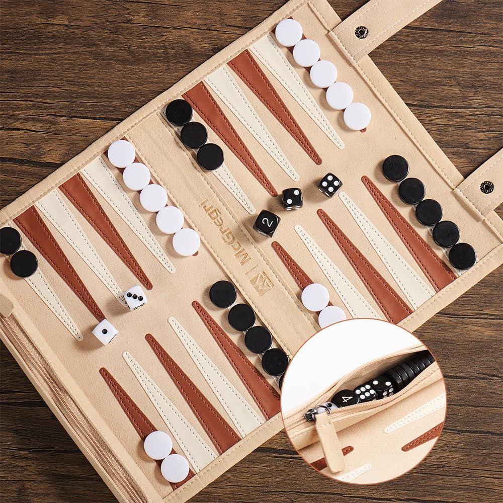 Juego de Backgammon Portátil McGregri - Plegable y Ligero