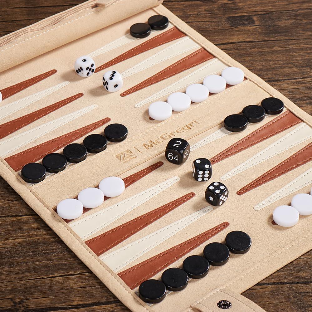 Juego de Backgammon Portátil McGregri - Plegable y Ligero