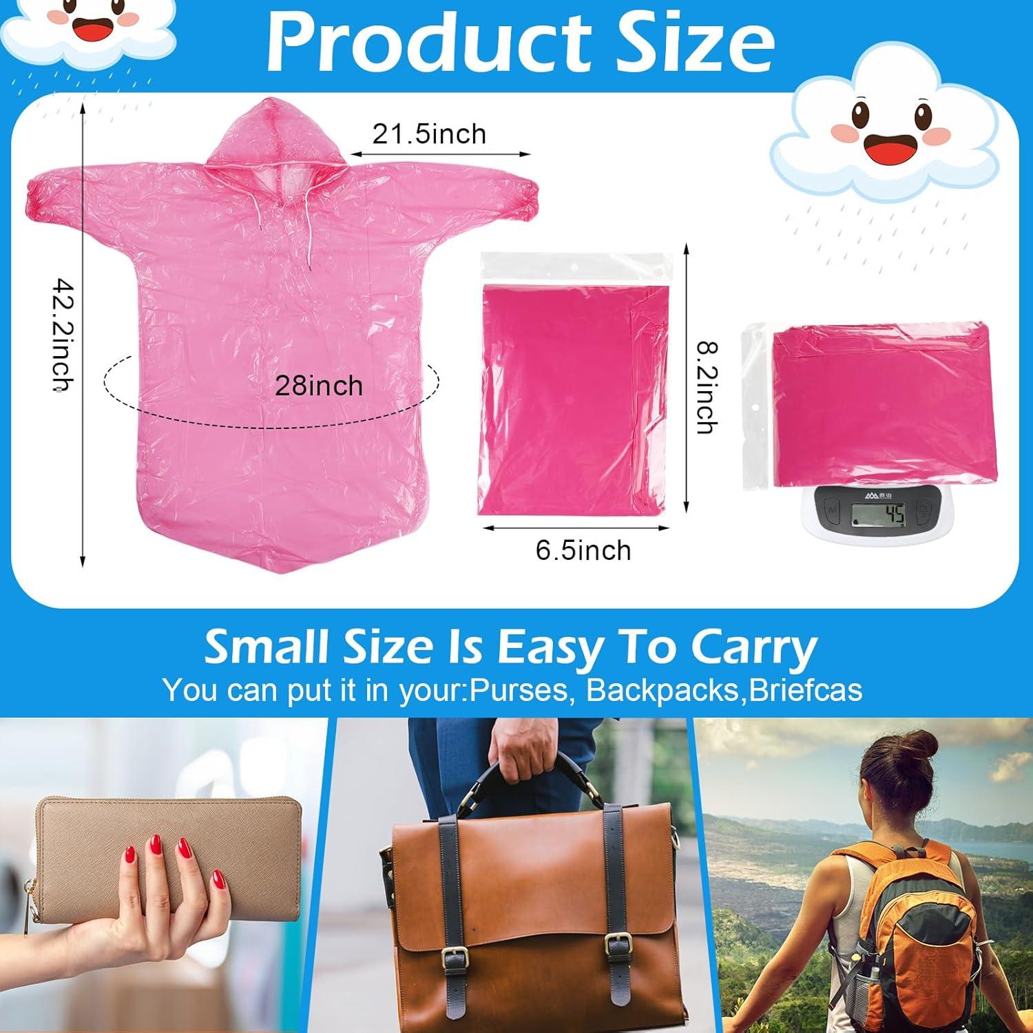 80 Ponchos de Lluvia Desechables para Niños Berlune - Impermeables