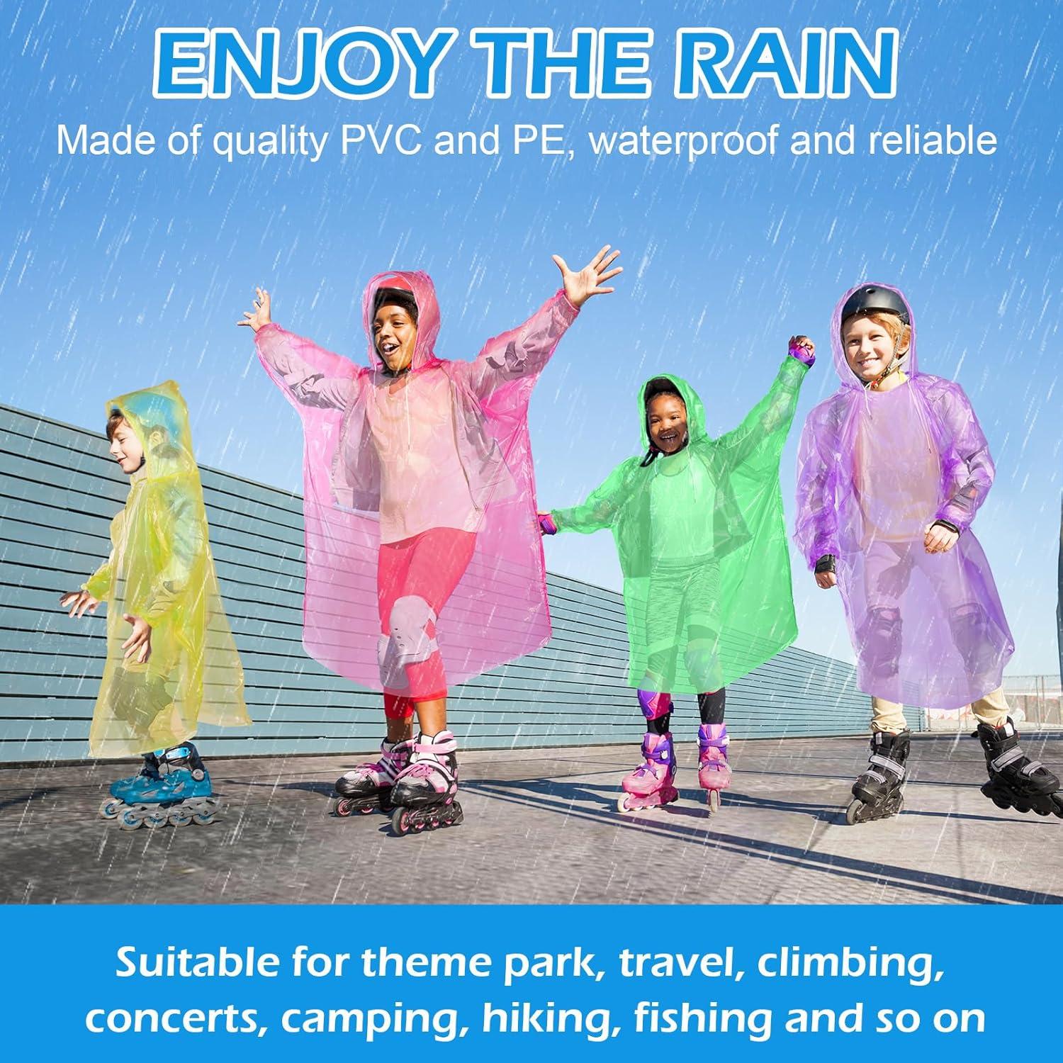 80 Ponchos de Lluvia Desechables para Niños Berlune - Impermeables