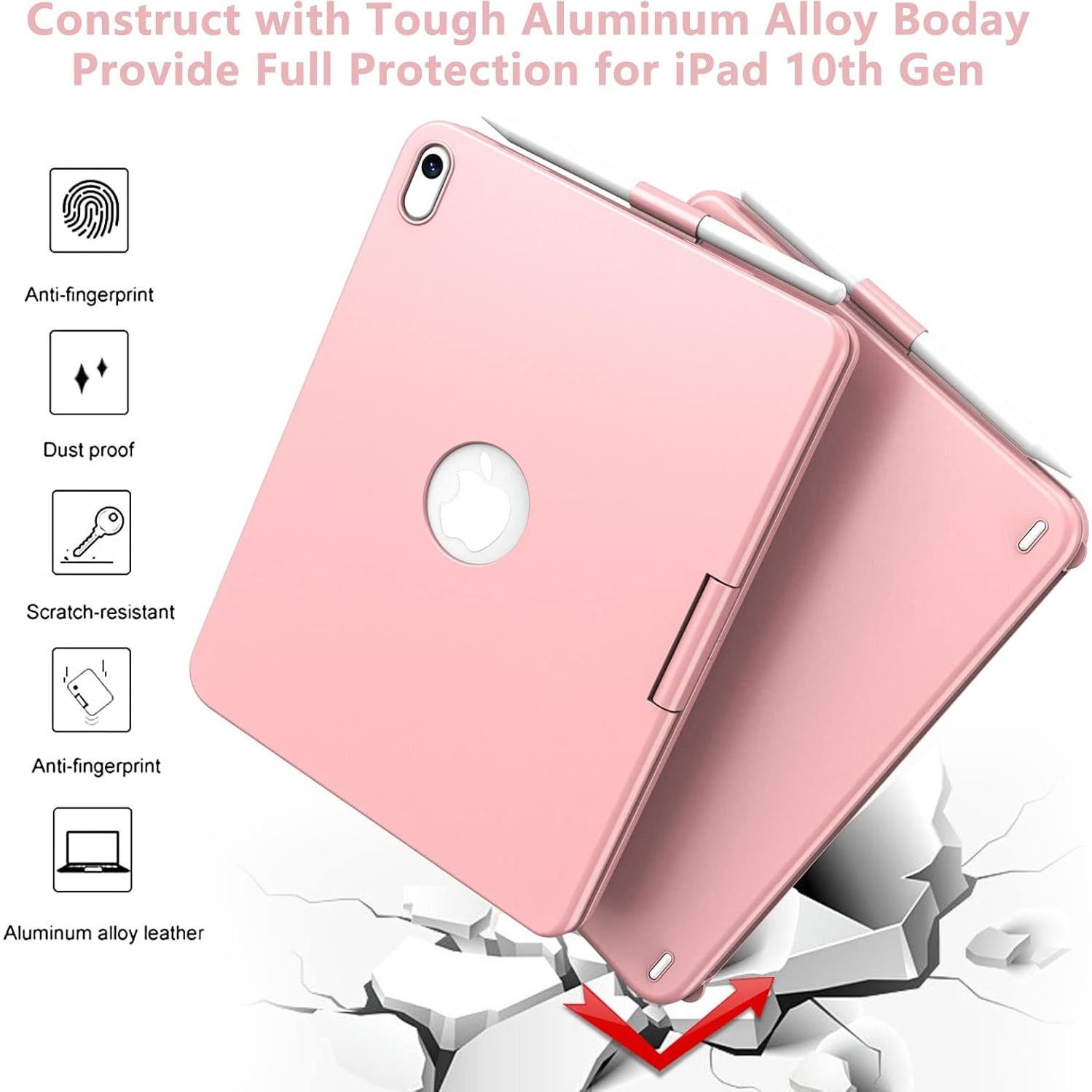 Funda Teclado GGH con Trackpad para iPad 11" y 10" Oro Rosa
