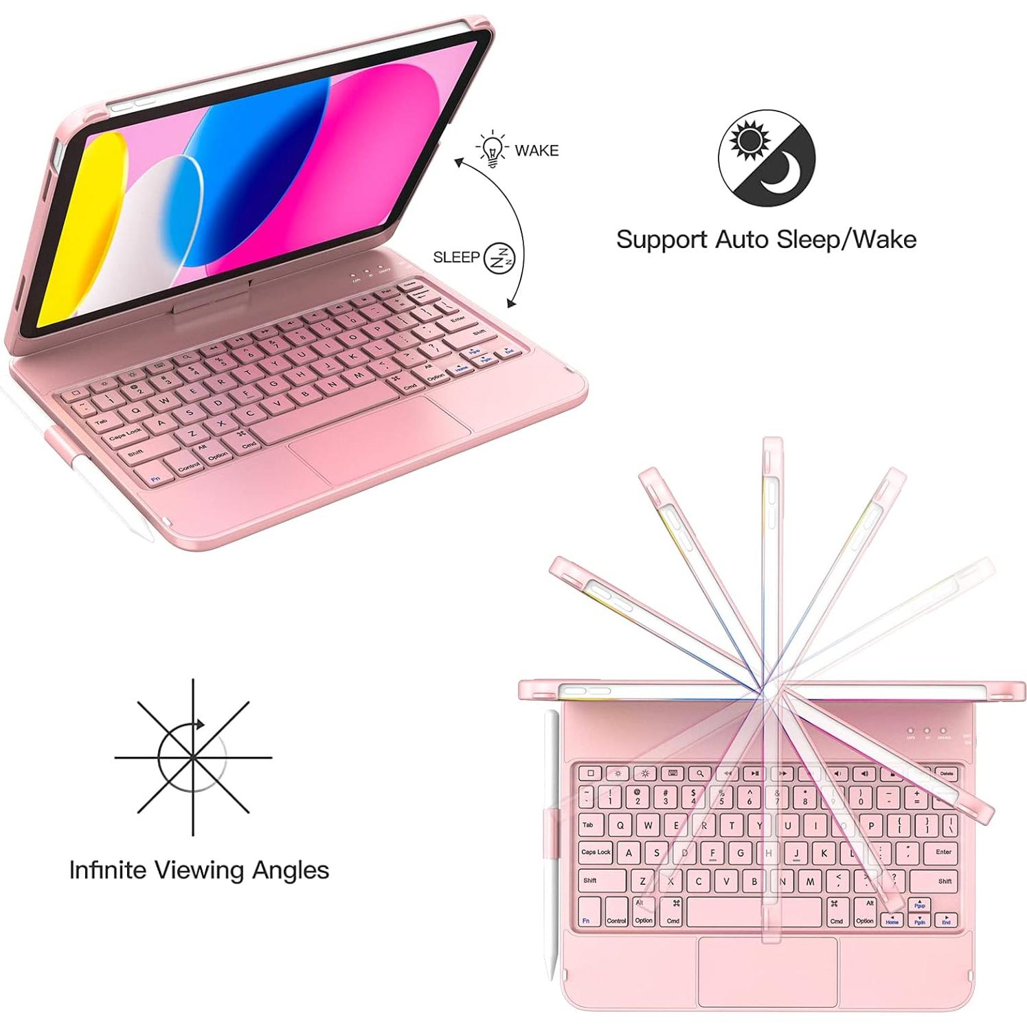 Funda Teclado GGH con Trackpad para iPad 11" y 10" Oro Rosa