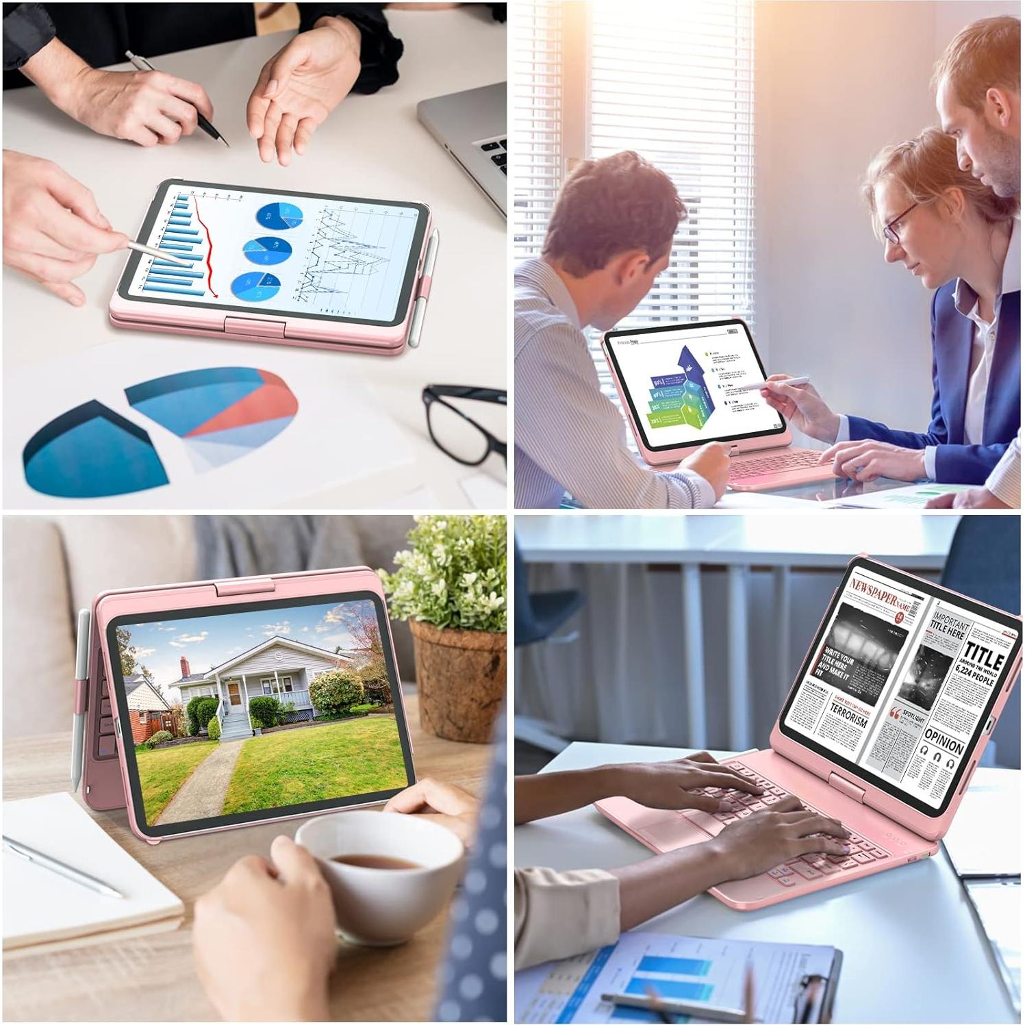 Funda Teclado GGH con Trackpad para iPad 11" y 10" Oro Rosa