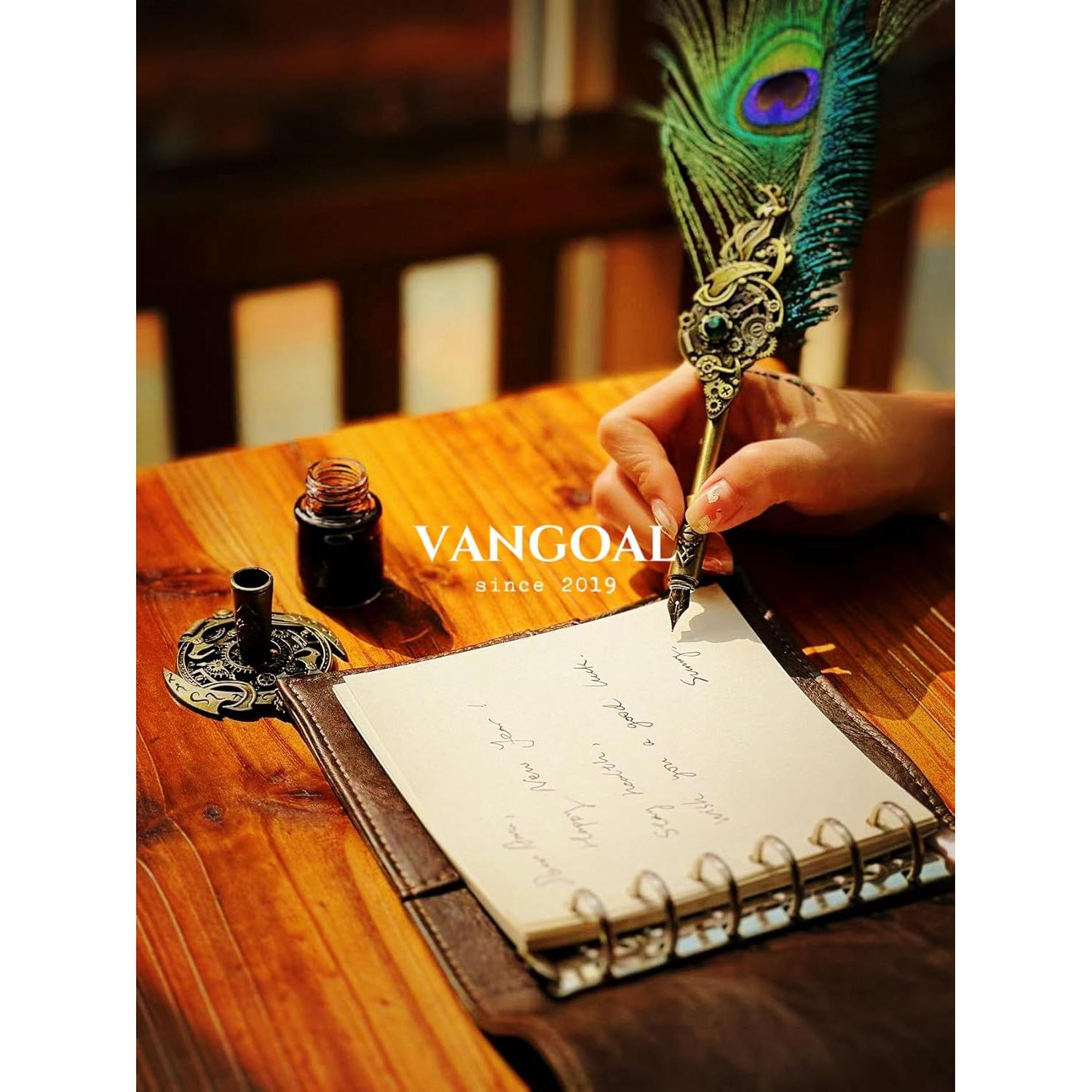 Pluma de Caligrafía VANGOAL Steampunk Azul con Tinta