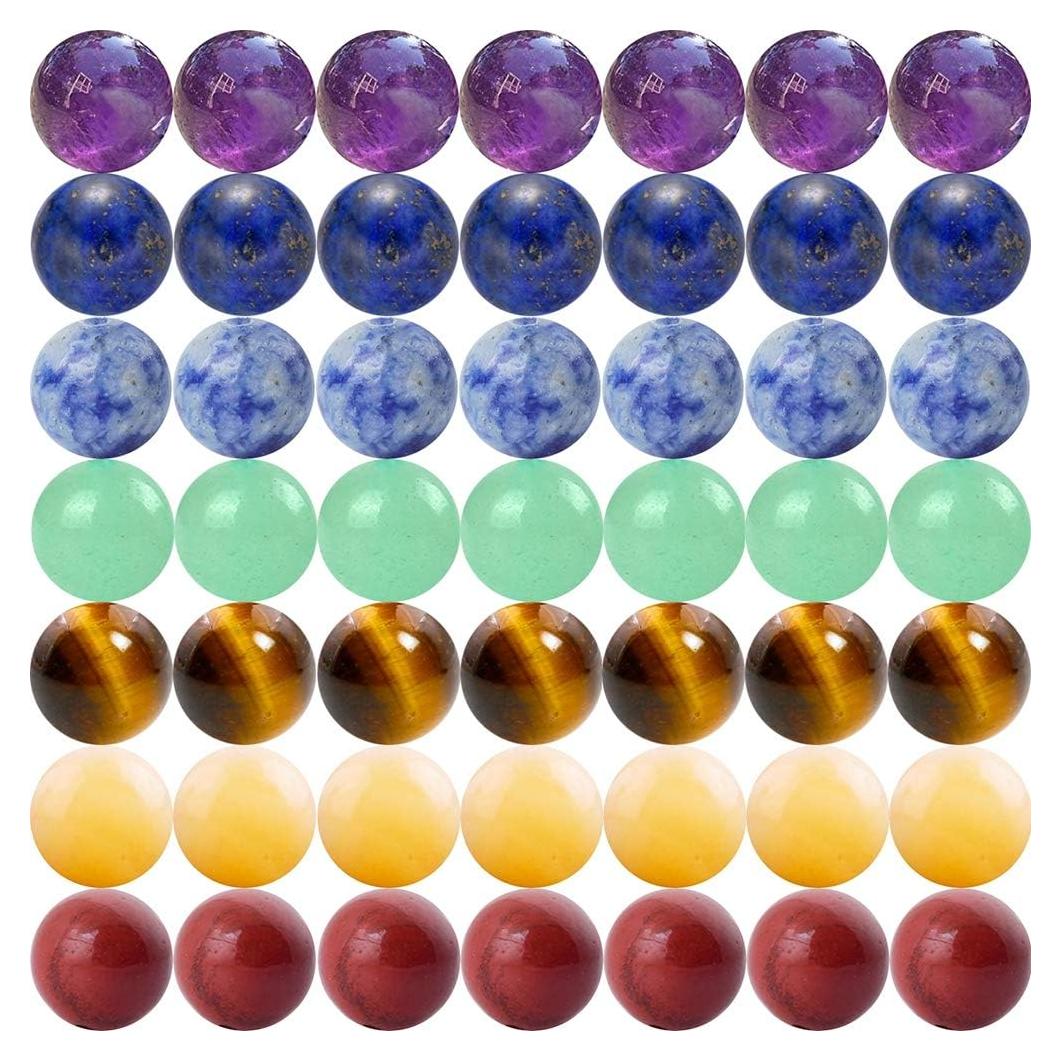 Perlas de Piedra Natural 7 Chakras Cmidy 100pcs 8mm Multicolor